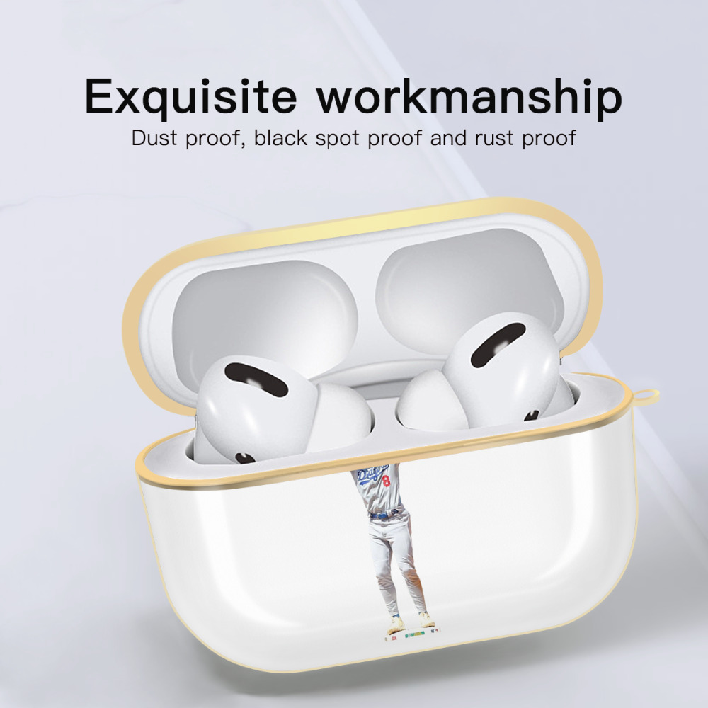  Luxury Gold AirPods Pro Case With Keychain, Flexible PC Material, Full Protection, Precise Cutouts, Anti-Fingerprint, Washable, Durable Design