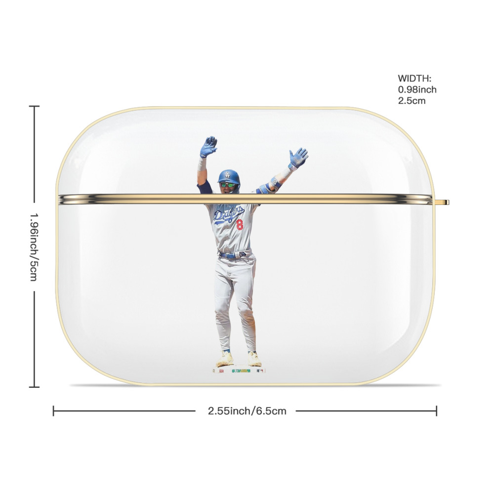  Luxury Gold AirPods Pro Case With Keychain, Flexible PC Material, Full Protection, Precise Cutouts, Anti-Fingerprint, Washable, Durable Design