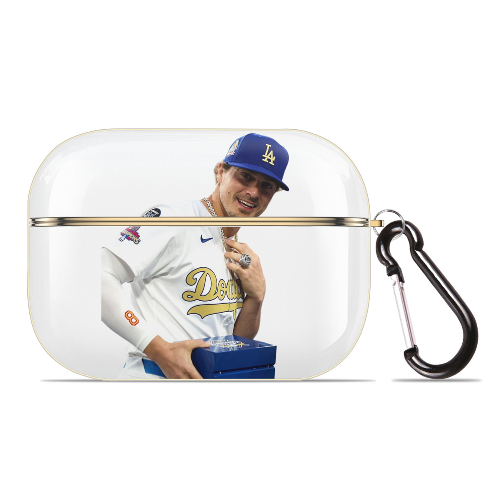  Luxury Gold AirPods Pro Case With Keychain, Flexible PC Material, Full Protection, Precise Cutouts, Anti-Fingerprint, Washable, Durable Design