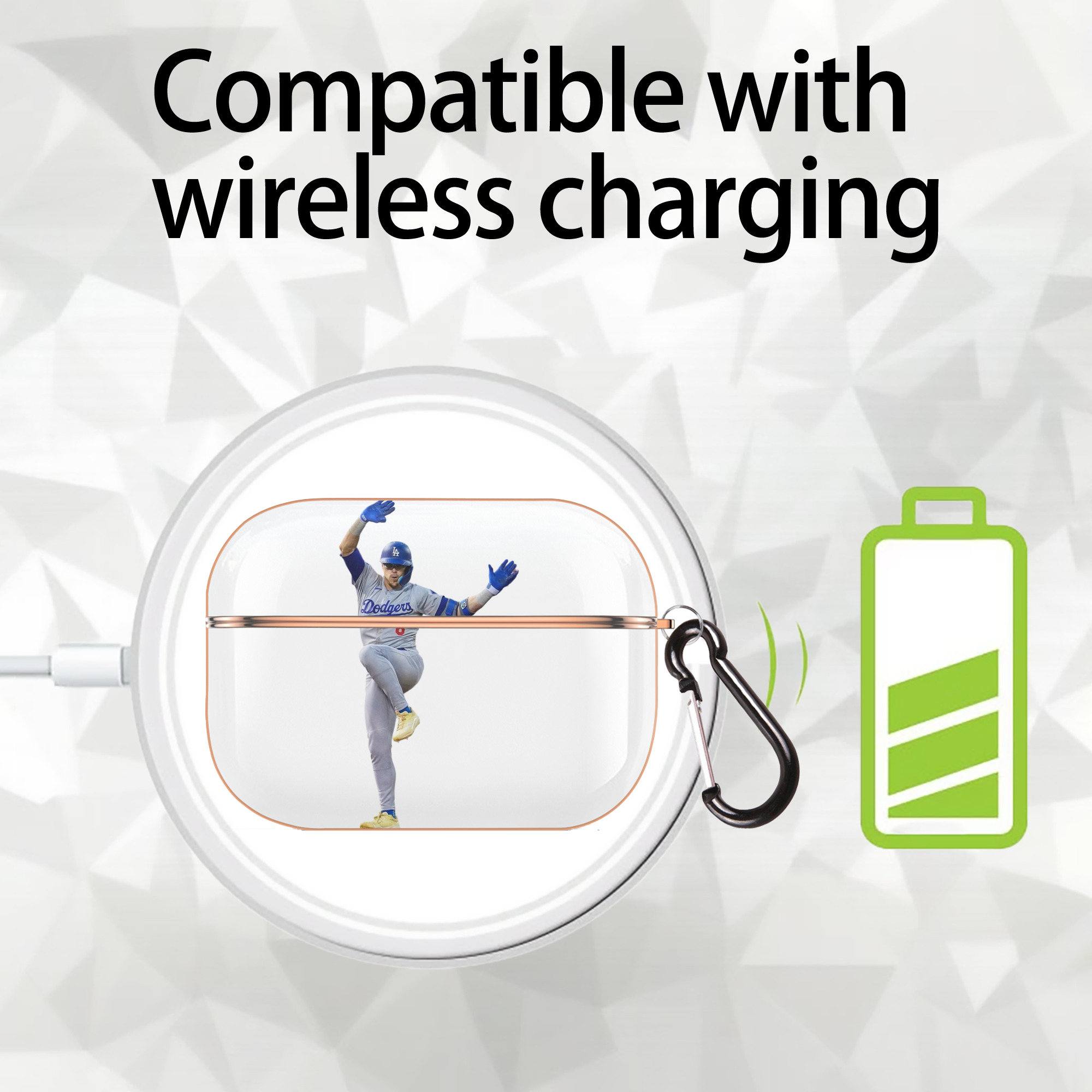  AirPods Pro Protective Case Rose Gold, Flexible PC Material, Precise Fit, Anti-Slip Cover, Full Protection, Fingerprint Resistant, Washable With Keychain