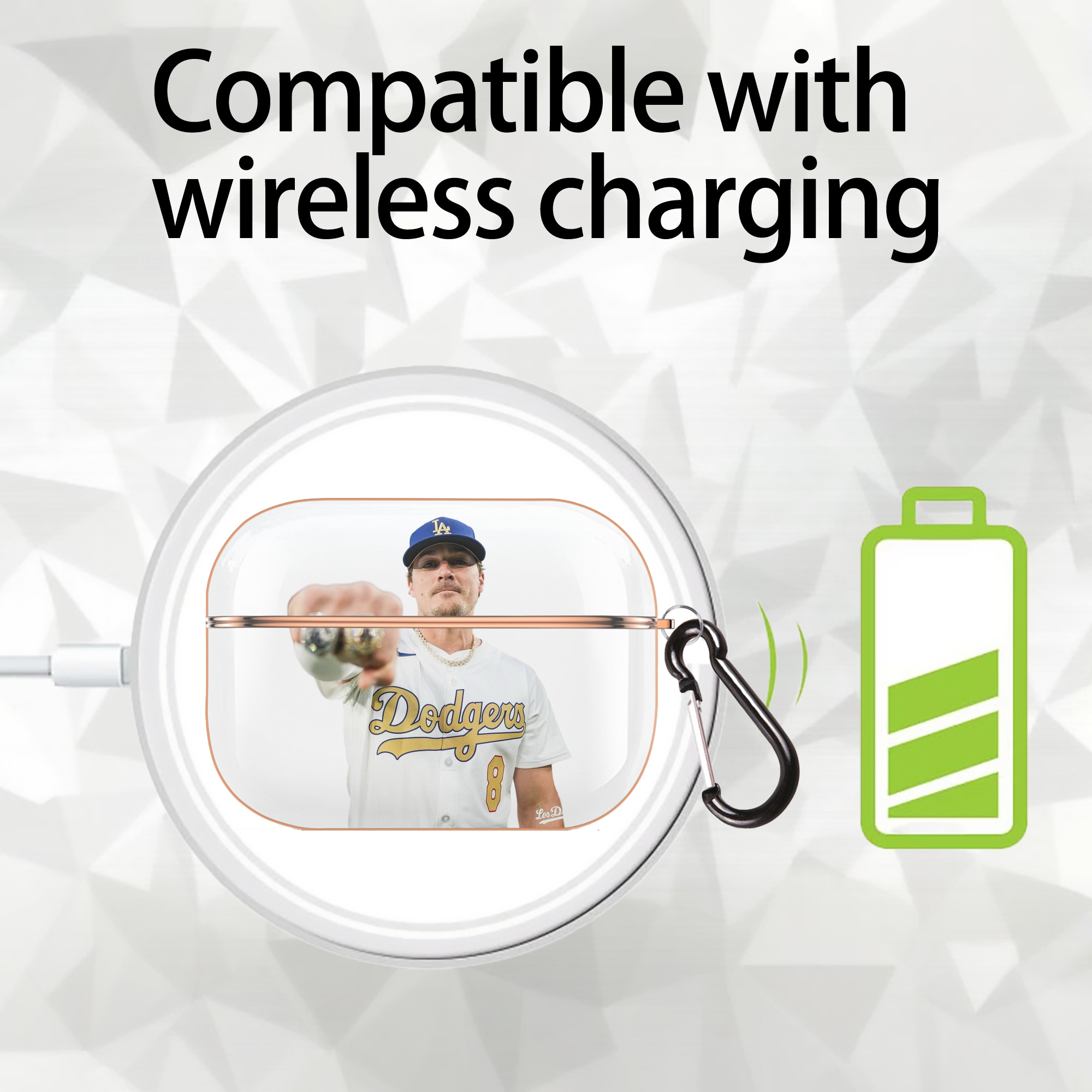  AirPods Pro Protective Case Rose Gold, Flexible PC Material, Precise Fit, Anti-Slip Cover, Full Protection, Fingerprint Resistant, Washable With Keychain