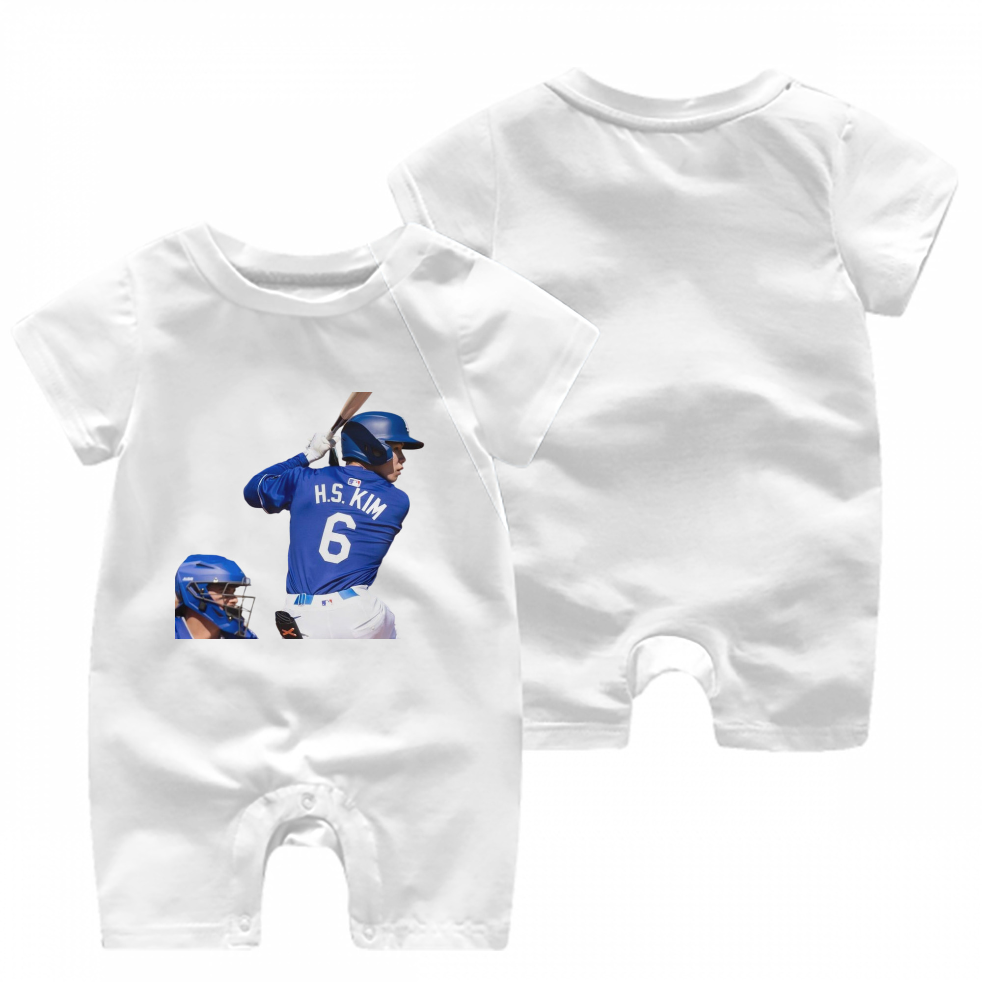  Baby Short Sleeve Onesie – 100% Cotton Soft & Breathable Digital Print Romper – Double-Sided Print, Snap Closure For Easy Diaper Changes – Comfortable For Boys & Girls