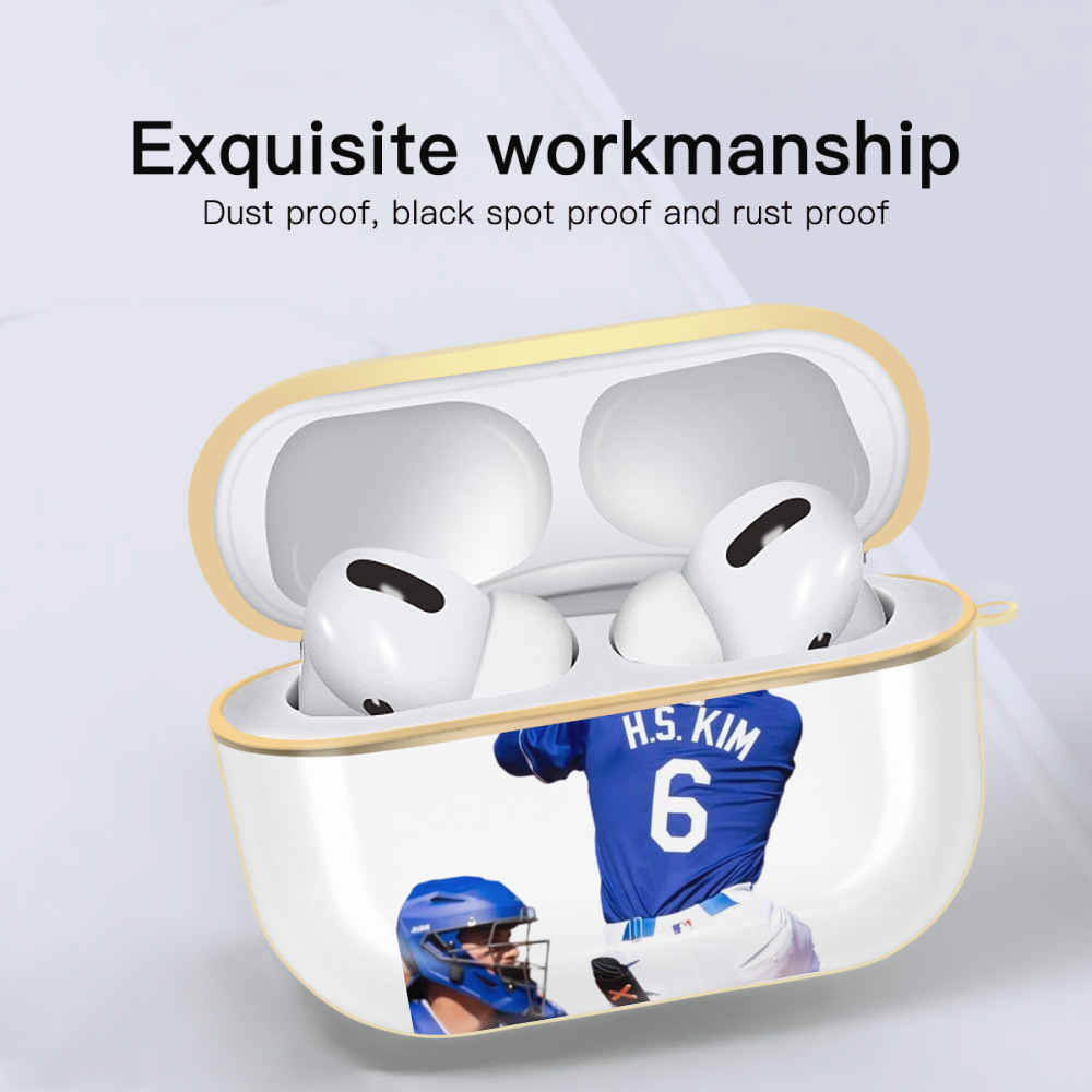  Luxury Gold AirPods Pro Case With Keychain, Flexible PC Material, Full Protection, Precise Cutouts, Anti-Fingerprint, Washable, Durable Design