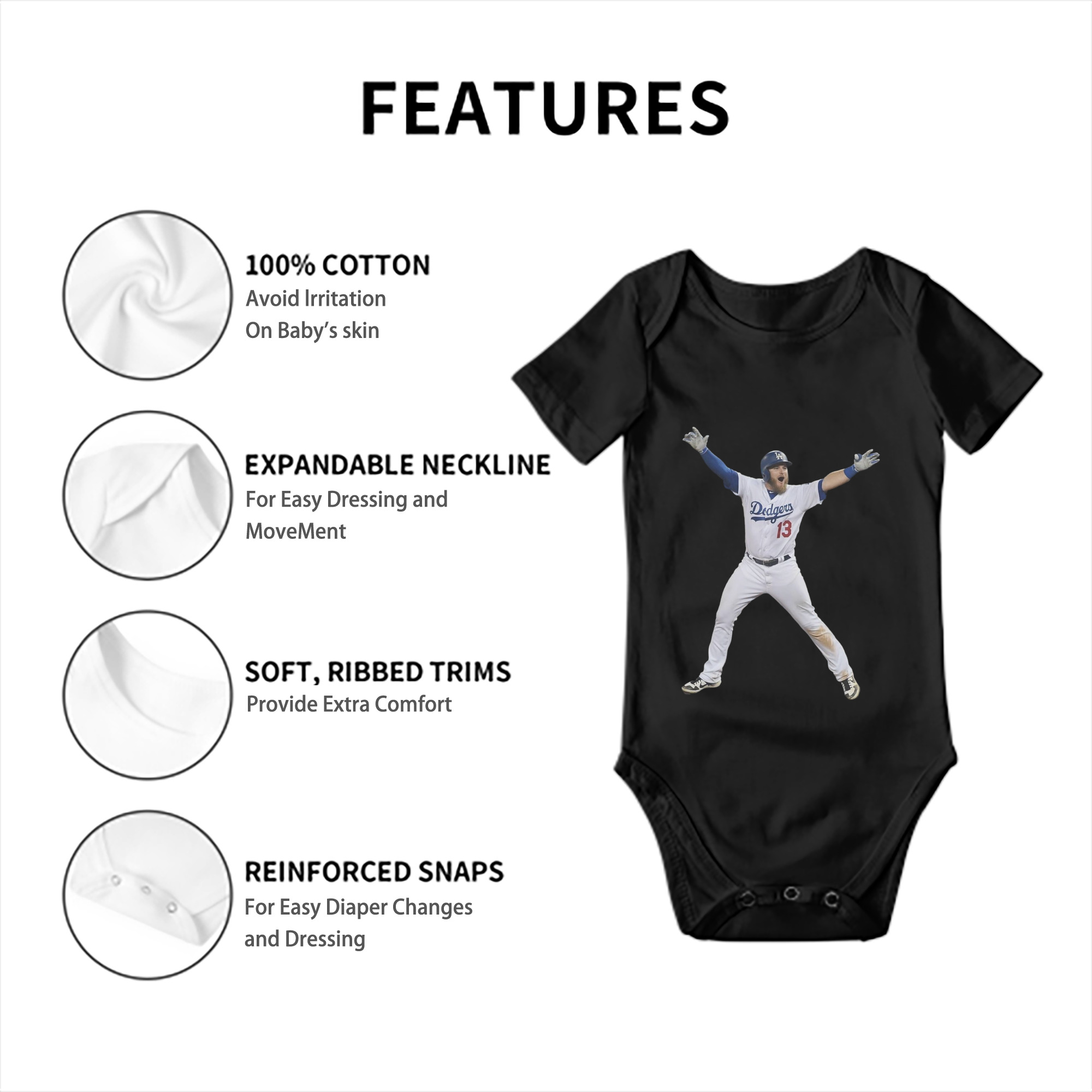  Baby Short Sleeve Romper – 100% Cotton Soft & Breathable Digital Print Onesie With Easy Snap Closure And Envelope Shoulder – Comfortable For Daily Wear & Travel