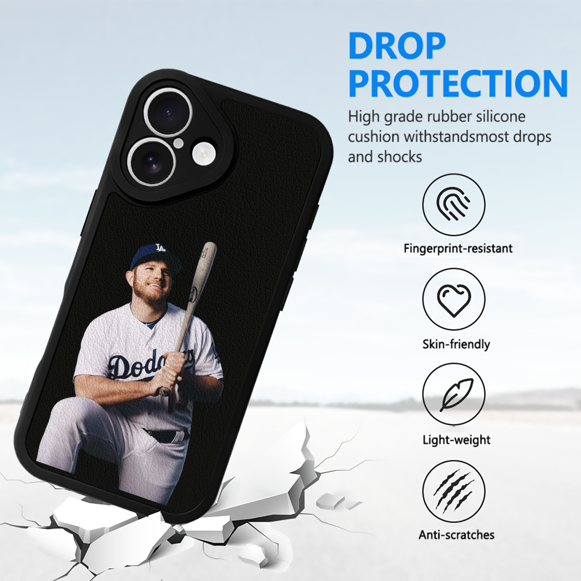  IPhone 16 Silicone Leather Case – UV Print, Lambskin Texture – Perfect Fit, Wireless Charging Compatible, Scratch Resistant, Precise Cutouts – Stylish Protection For IPhone 16