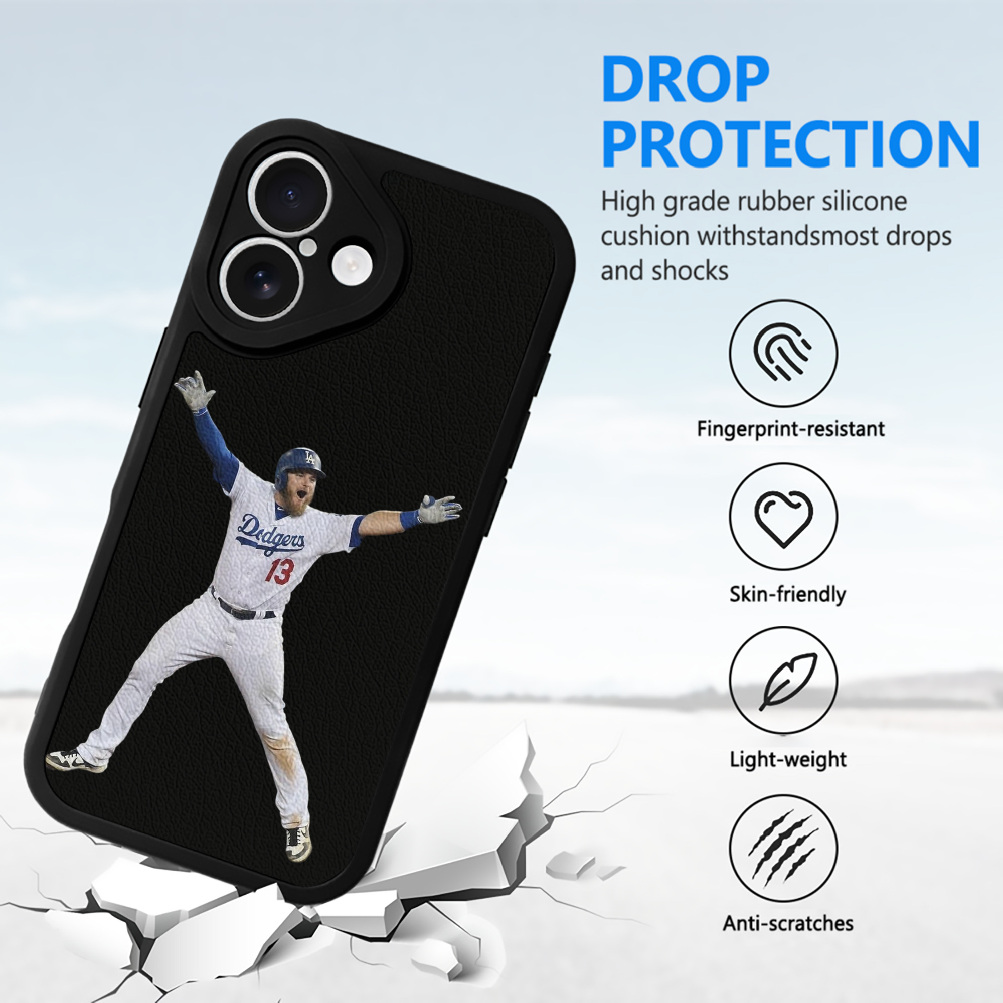  IPhone 16 Silicone Leather Case – UV Print, Lambskin Texture – Perfect Fit, Wireless Charging Compatible, Scratch Resistant, Precise Cutouts – Stylish Protection For IPhone 16