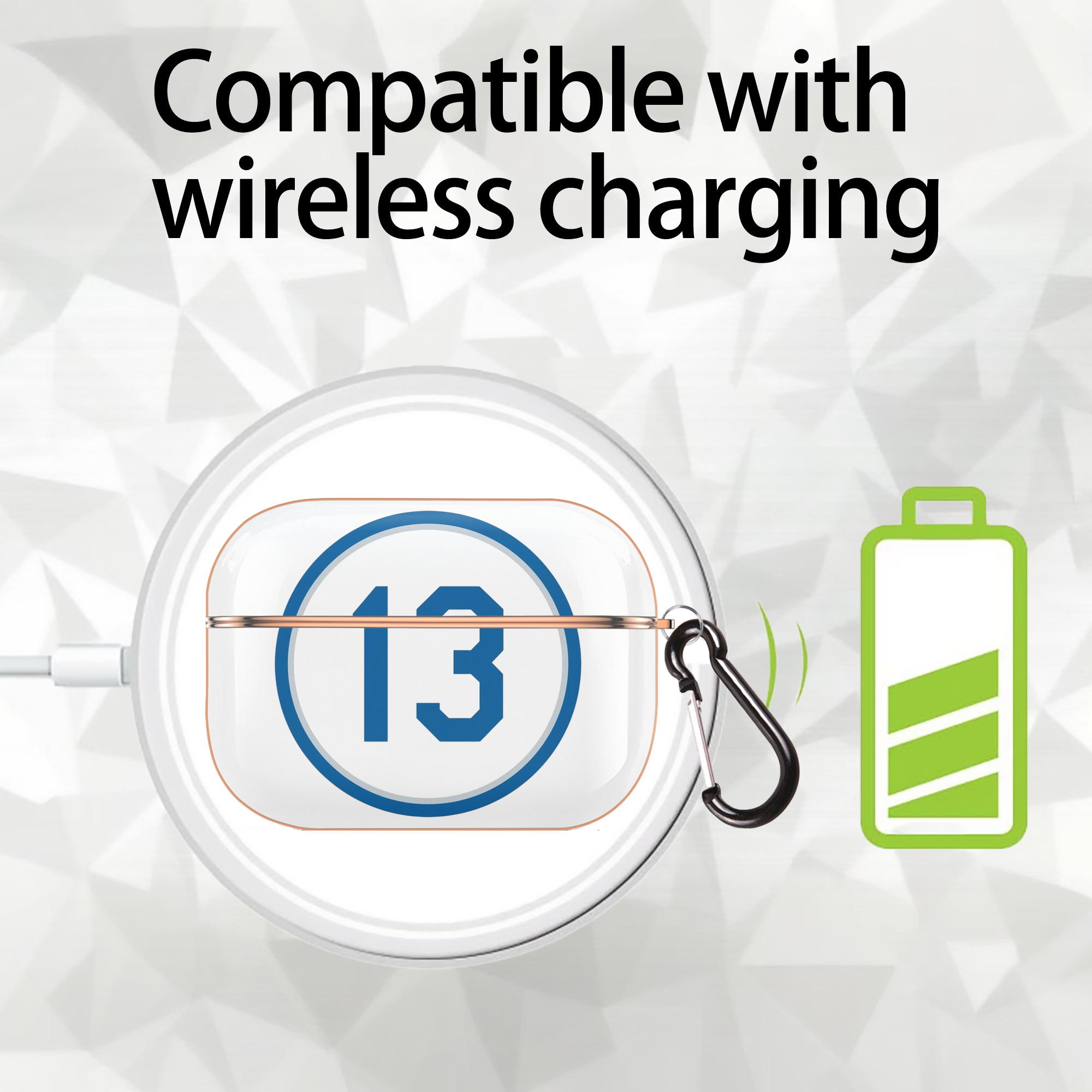  AirPods Pro Protective Case Rose Gold, Flexible PC Material, Precise Fit, Anti-Slip Cover, Full Protection, Fingerprint Resistant, Washable With Keychain