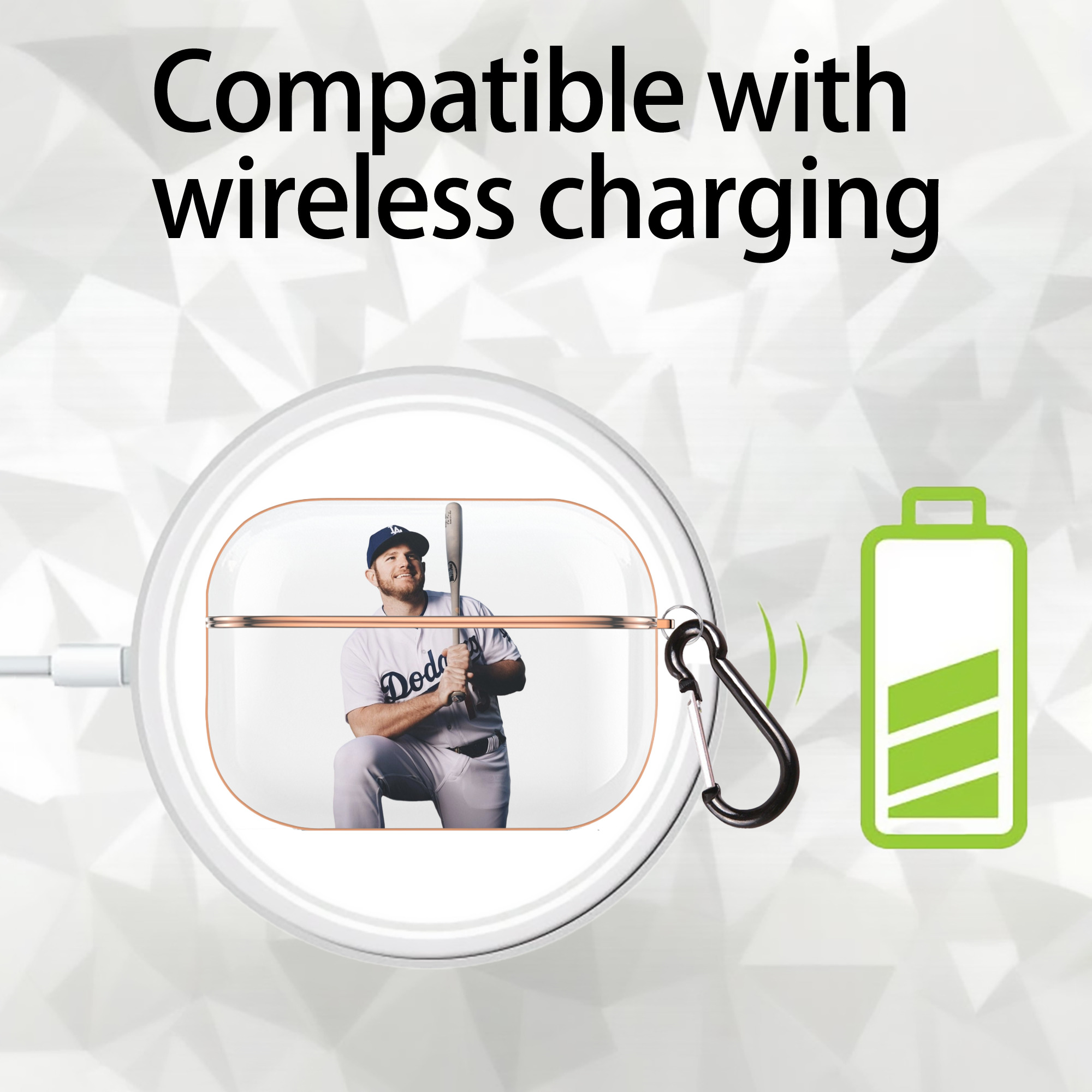  AirPods Pro Protective Case Rose Gold, Flexible PC Material, Precise Fit, Anti-Slip Cover, Full Protection, Fingerprint Resistant, Washable With Keychain