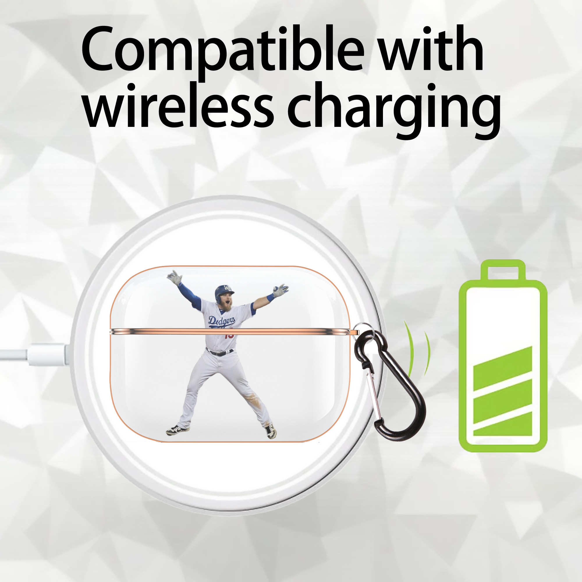  AirPods Pro Protective Case Rose Gold, Flexible PC Material, Precise Fit, Anti-Slip Cover, Full Protection, Fingerprint Resistant, Washable With Keychain