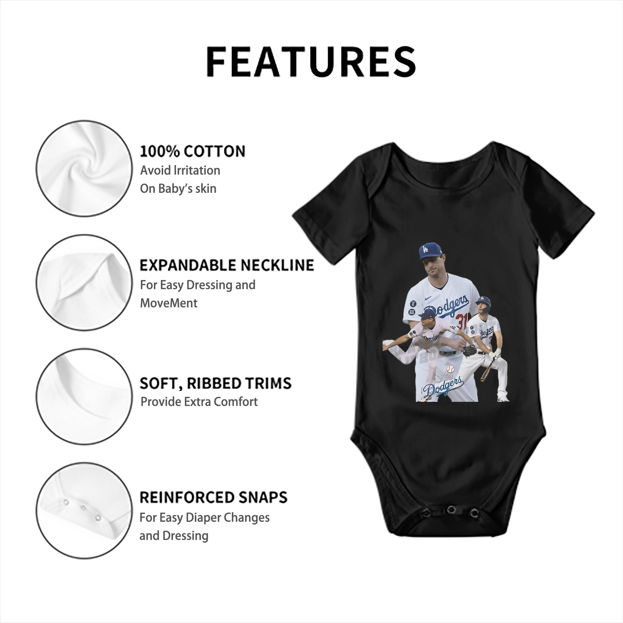  Baby Short Sleeve Romper – 100% Cotton Soft & Breathable Digital Print Onesie With Easy Snap Closure And Envelope Shoulder – Comfortable For Daily Wear & Travel