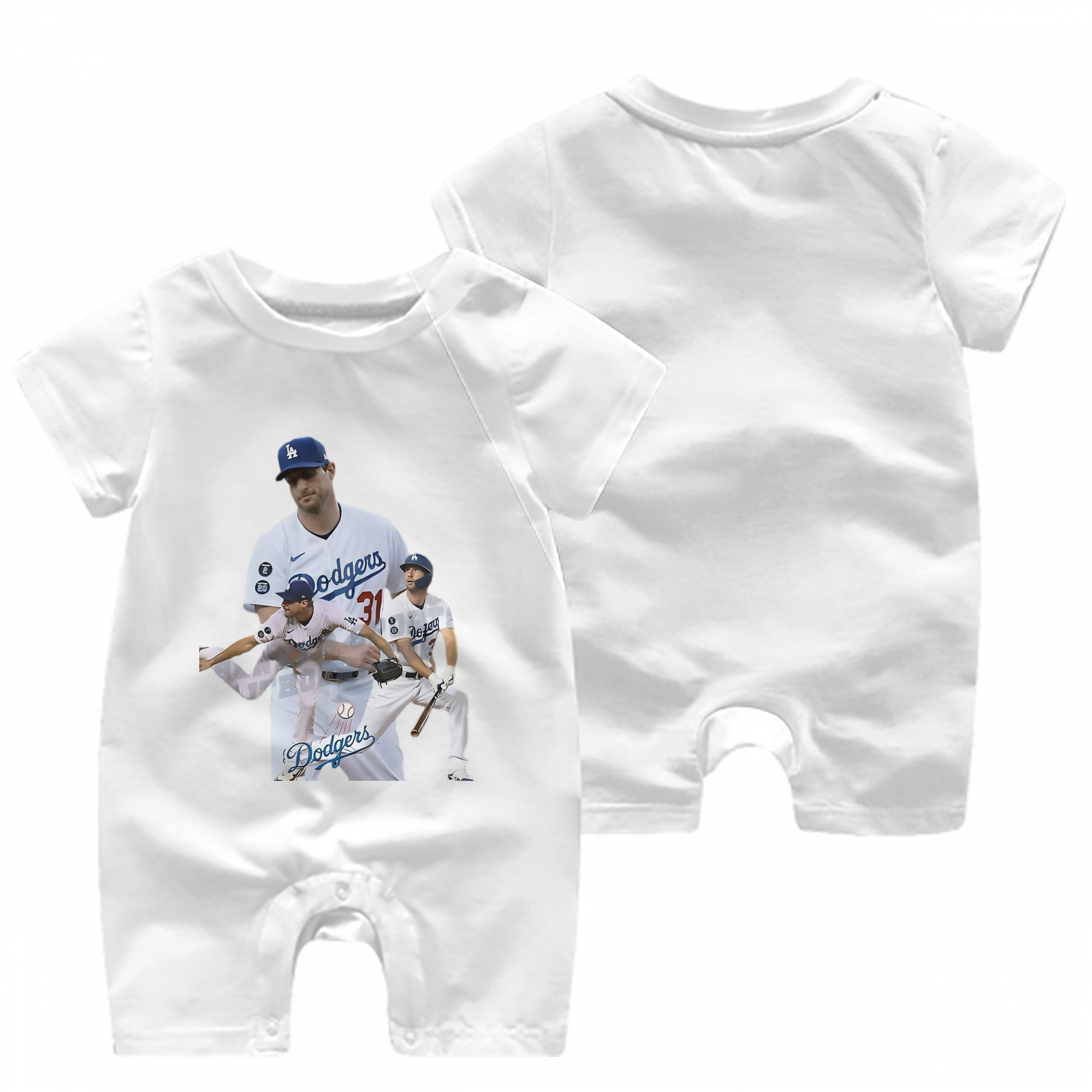  Baby Short Sleeve Onesie – 100% Cotton Soft & Breathable Digital Print Romper – Double-Sided Print, Snap Closure For Easy Diaper Changes – Comfortable For Boys & Girls