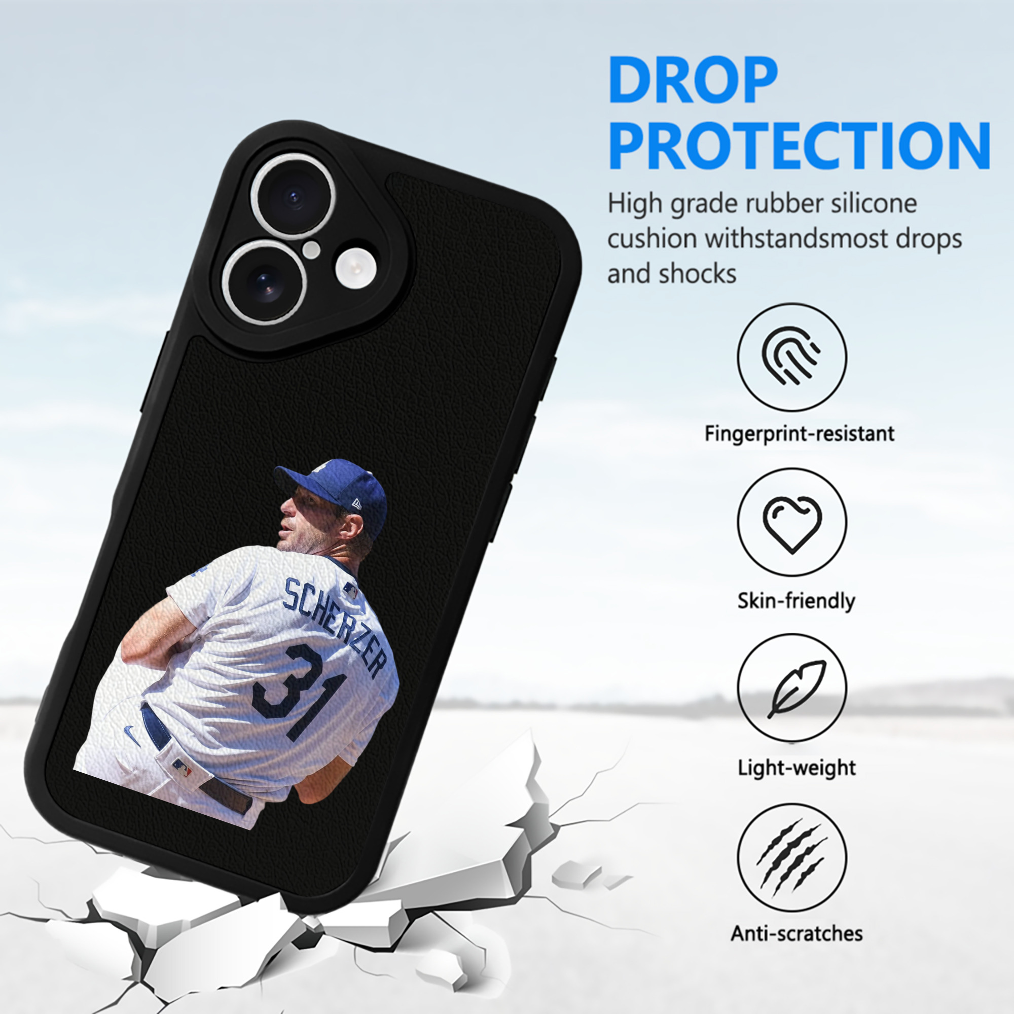  IPhone 16 Silicone Leather Case – UV Print, Lambskin Texture – Perfect Fit, Wireless Charging Compatible, Scratch Resistant, Precise Cutouts – Stylish Protection For IPhone 16