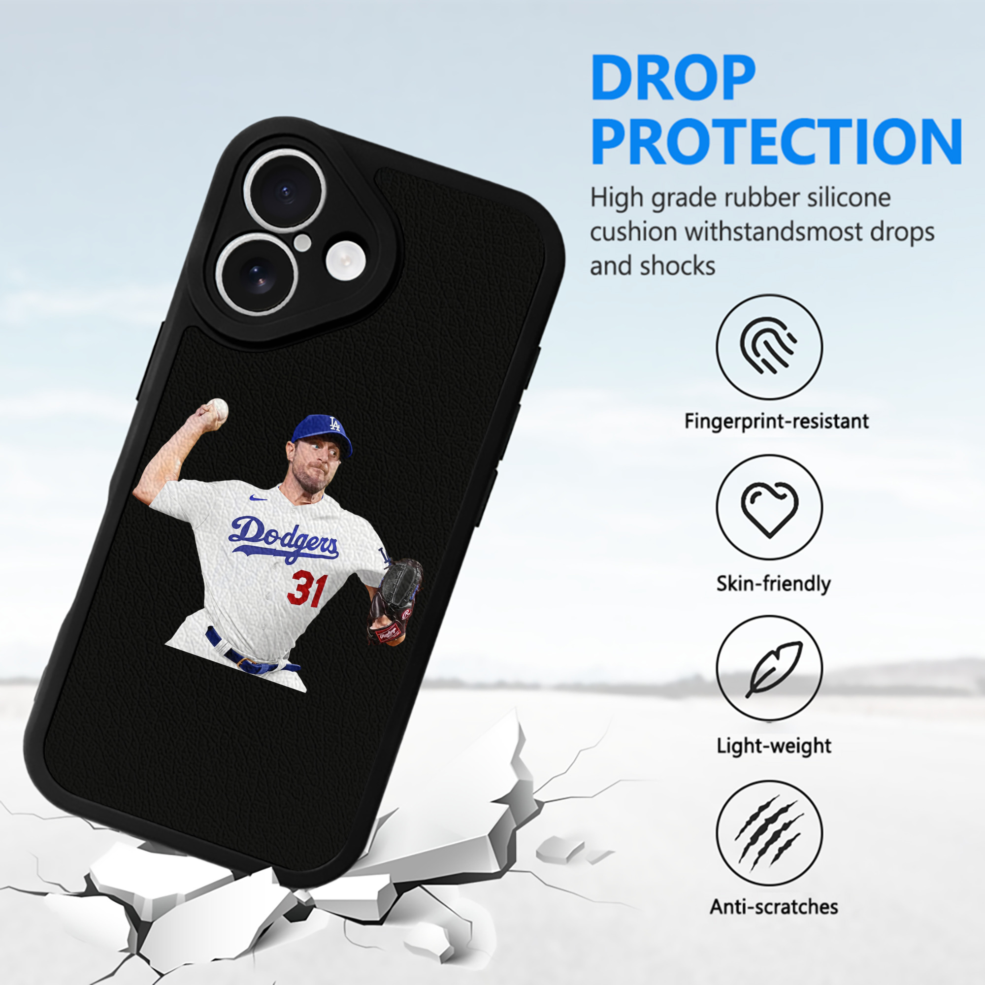  IPhone 16 Silicone Leather Case – UV Print, Lambskin Texture – Perfect Fit, Wireless Charging Compatible, Scratch Resistant, Precise Cutouts – Stylish Protection For IPhone 16