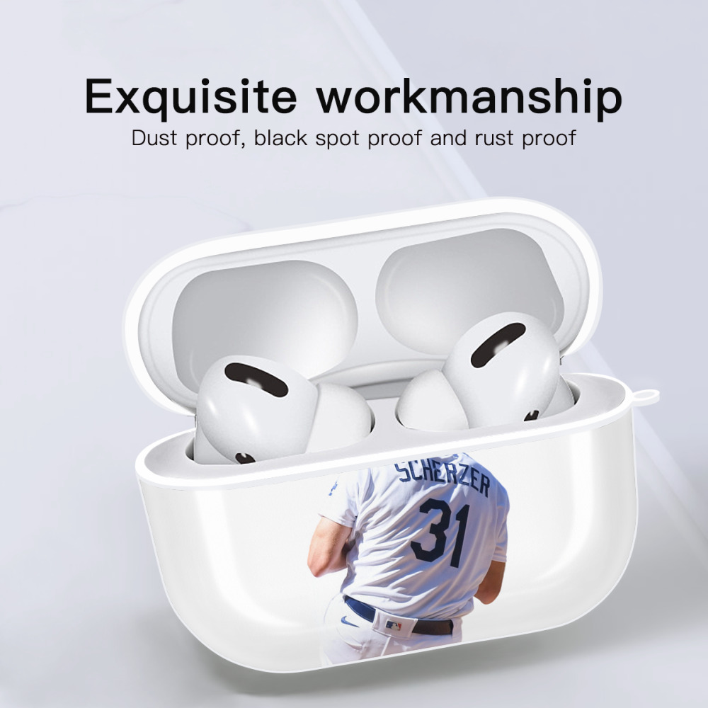  AirPods Pro Hard Case White With Keychain, Durable Flexible PC, Precise Cutouts, Anti-Fingerprint, Yellowing & Scratch Resistant, Full Protection, Washable