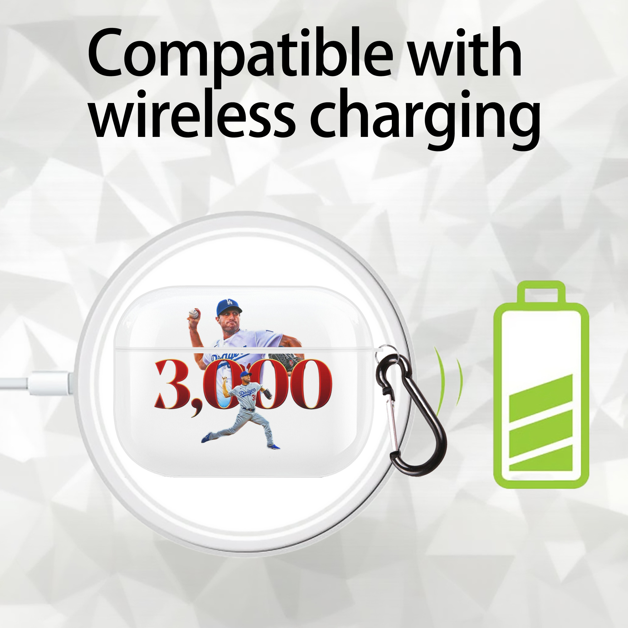  AirPods Pro Hard Case White With Keychain, Durable Flexible PC, Precise Cutouts, Anti-Fingerprint, Yellowing & Scratch Resistant, Full Protection, Washable