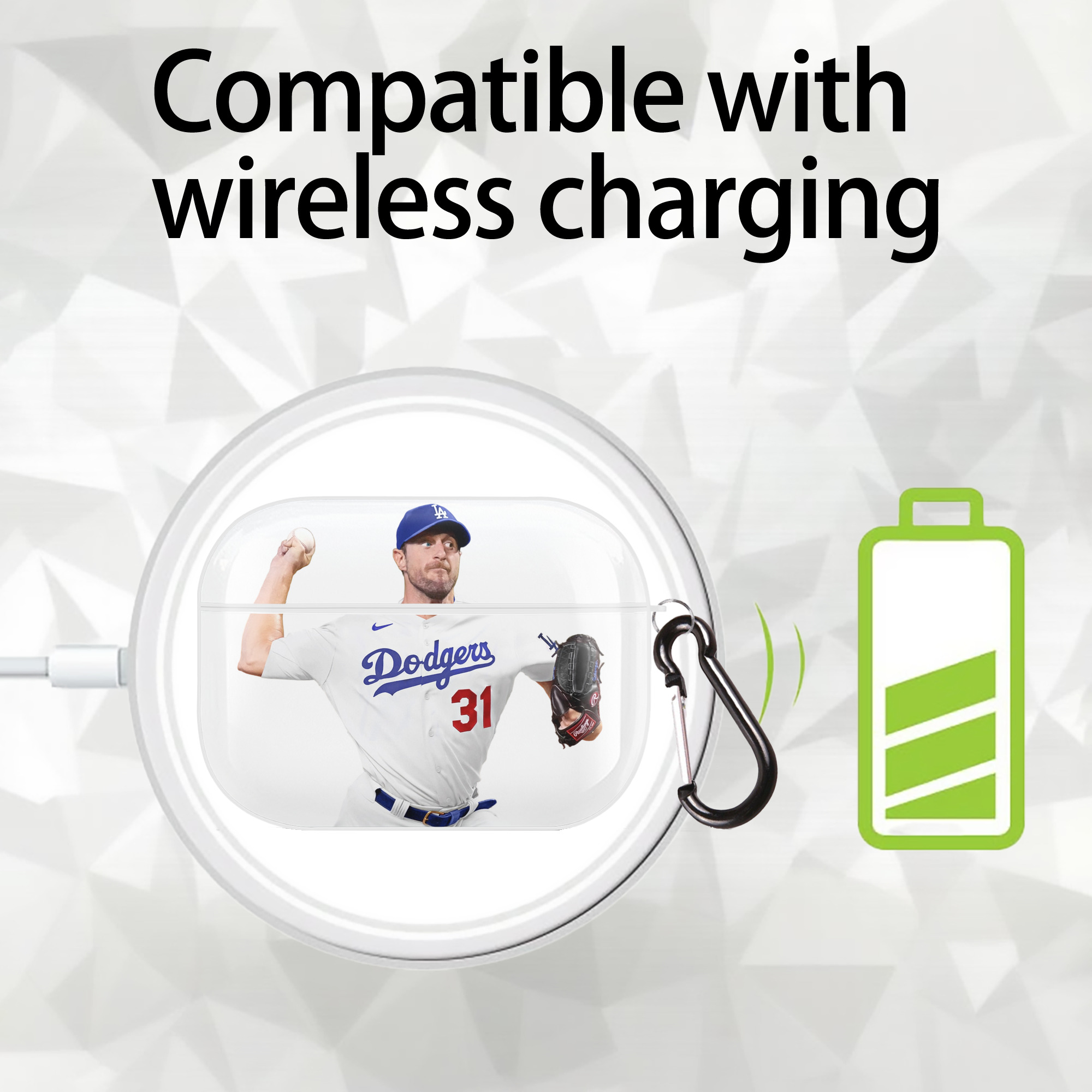  AirPods Pro Hard Case White With Keychain, Durable Flexible PC, Precise Cutouts, Anti-Fingerprint, Yellowing & Scratch Resistant, Full Protection, Washable