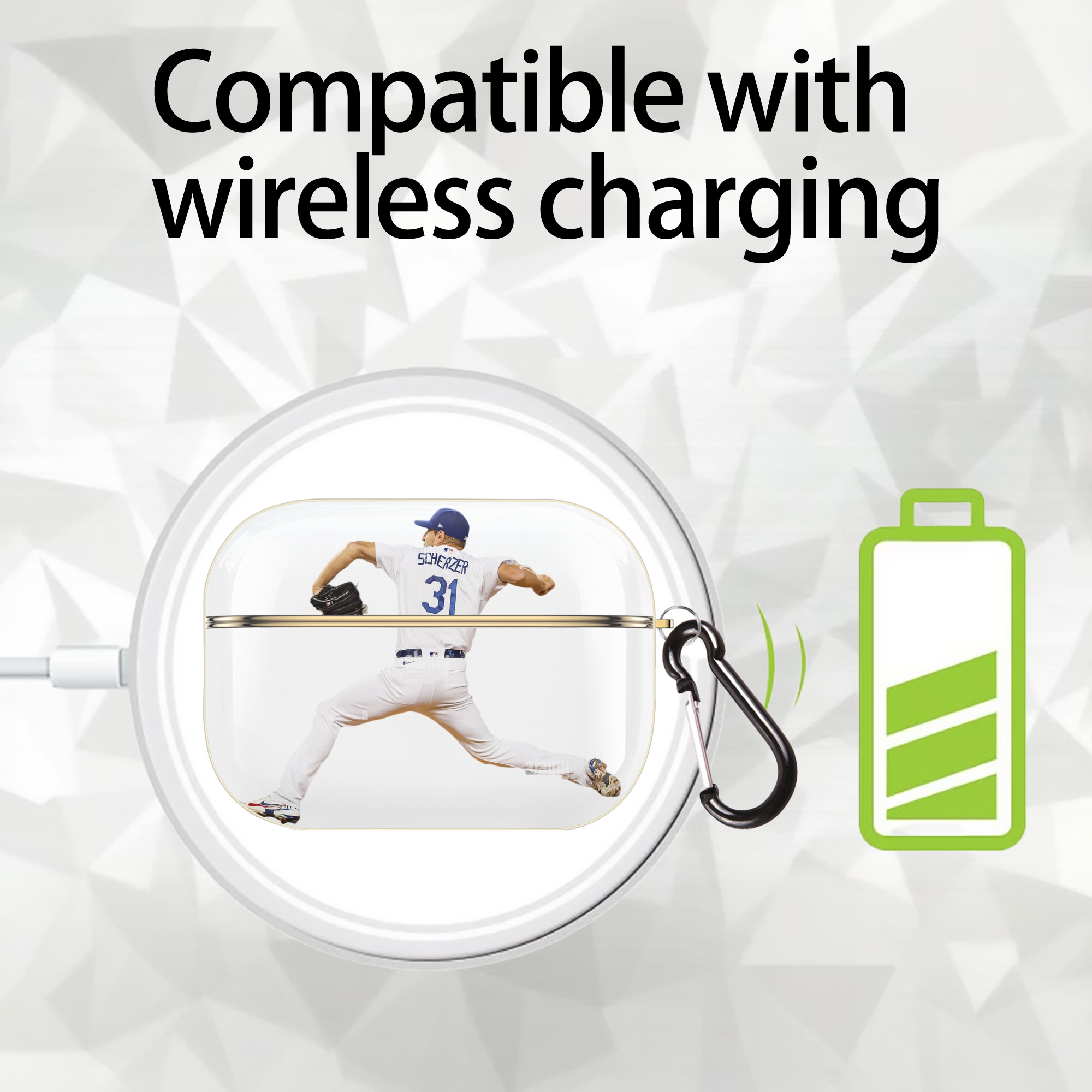  Luxury Gold AirPods Pro Case With Keychain, Flexible PC Material, Full Protection, Precise Cutouts, Anti-Fingerprint, Washable, Durable Design