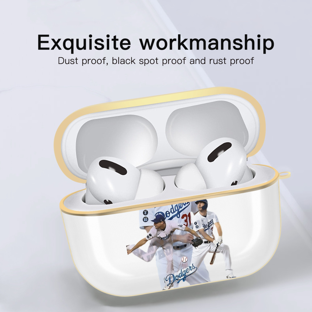  Luxury Gold AirPods Pro Case With Keychain, Flexible PC Material, Full Protection, Precise Cutouts, Anti-Fingerprint, Washable, Durable Design