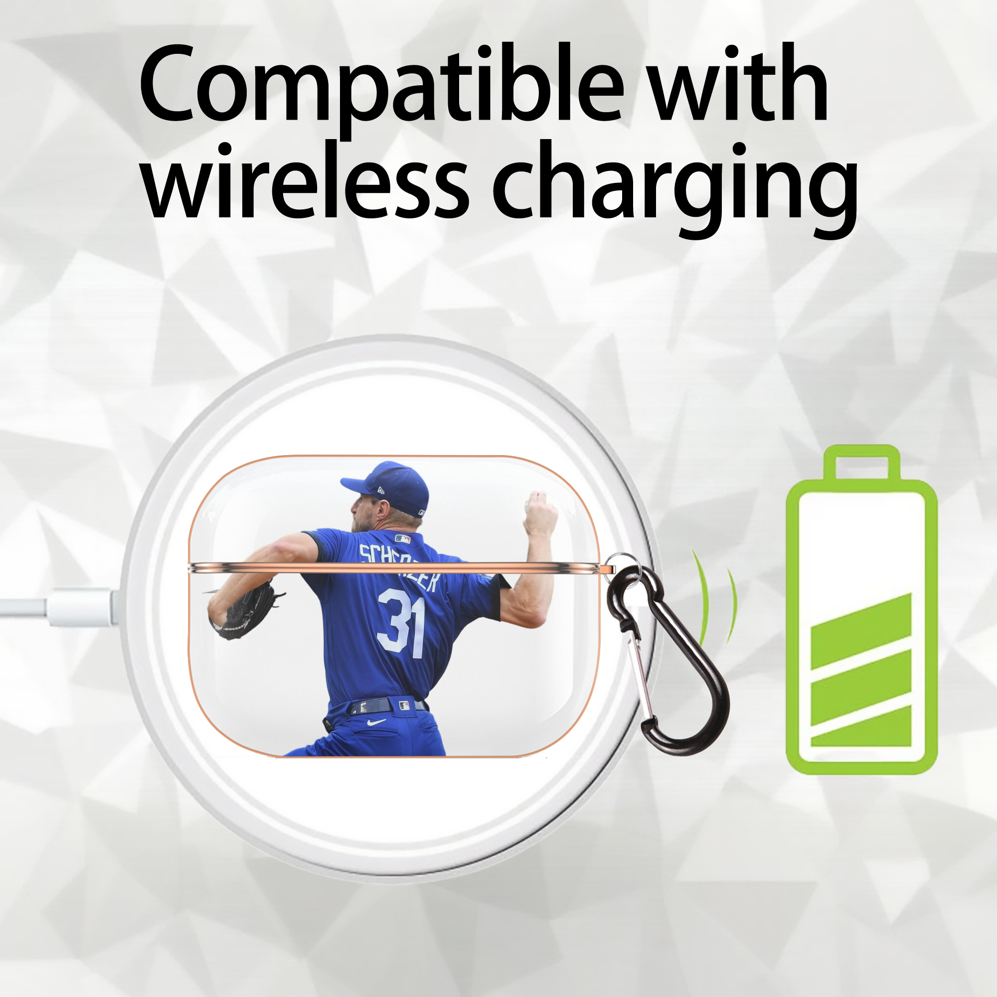  AirPods Pro Protective Case Rose Gold, Flexible PC Material, Precise Fit, Anti-Slip Cover, Full Protection, Fingerprint Resistant, Washable With Keychain