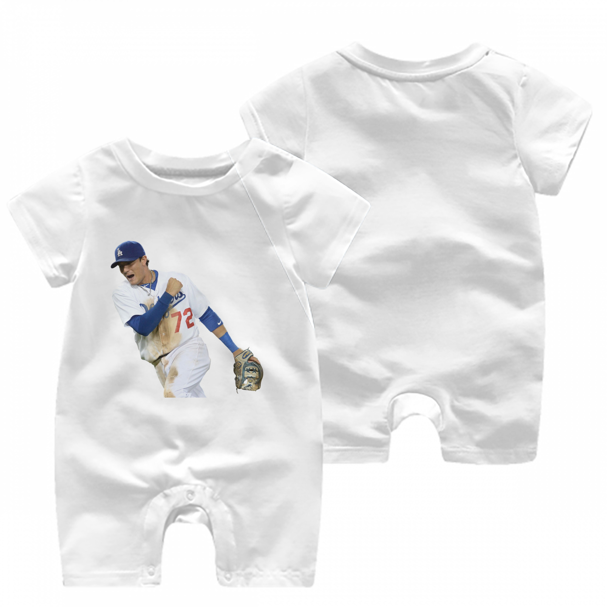  Baby Short Sleeve Onesie – 100% Cotton Soft & Breathable Digital Print Romper – Double-Sided Print, Snap Closure For Easy Diaper Changes – Comfortable For Boys & Girls