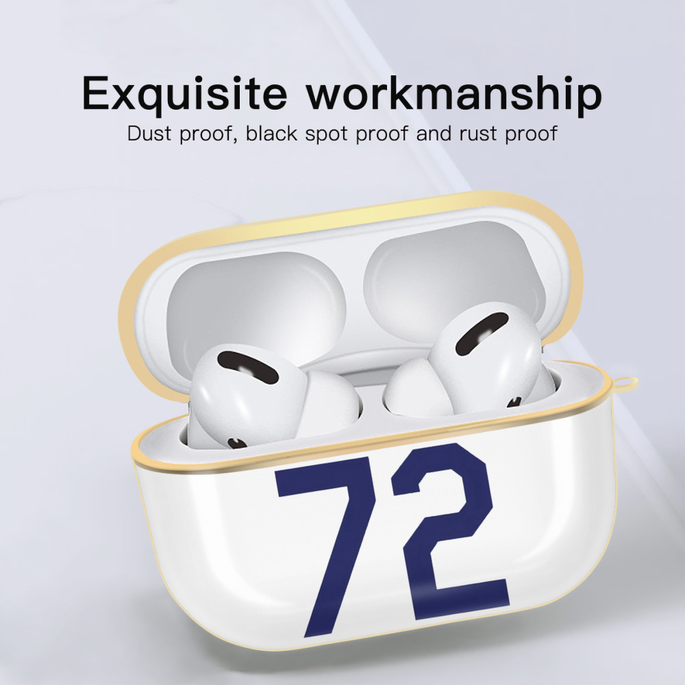  Luxury Gold AirPods Pro Case With Keychain, Flexible PC Material, Full Protection, Precise Cutouts, Anti-Fingerprint, Washable, Durable Design