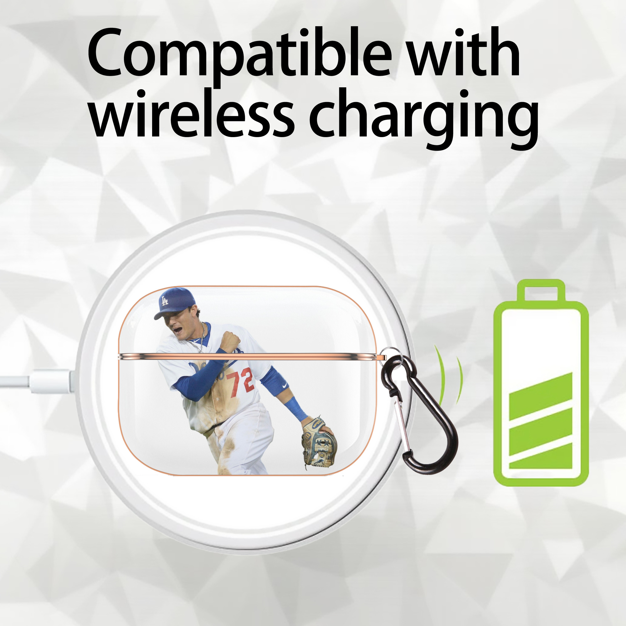  AirPods Pro Protective Case Rose Gold, Flexible PC Material, Precise Fit, Anti-Slip Cover, Full Protection, Fingerprint Resistant, Washable With Keychain