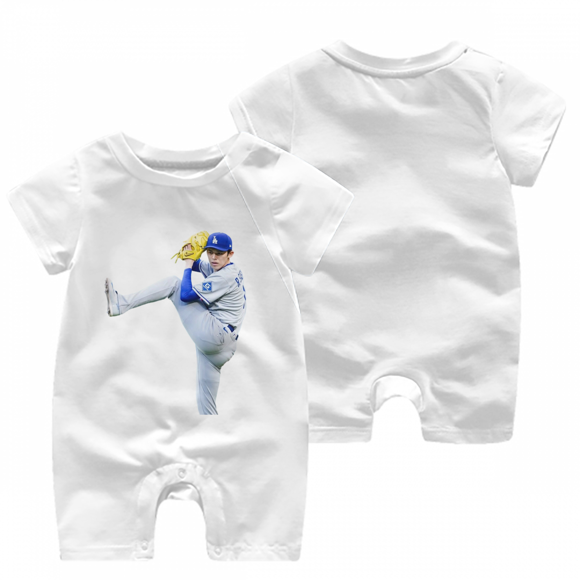  Baby Short Sleeve Onesie – 100% Cotton Soft & Breathable Digital Print Romper – Double-Sided Print, Snap Closure For Easy Diaper Changes – Comfortable For Boys & Girls