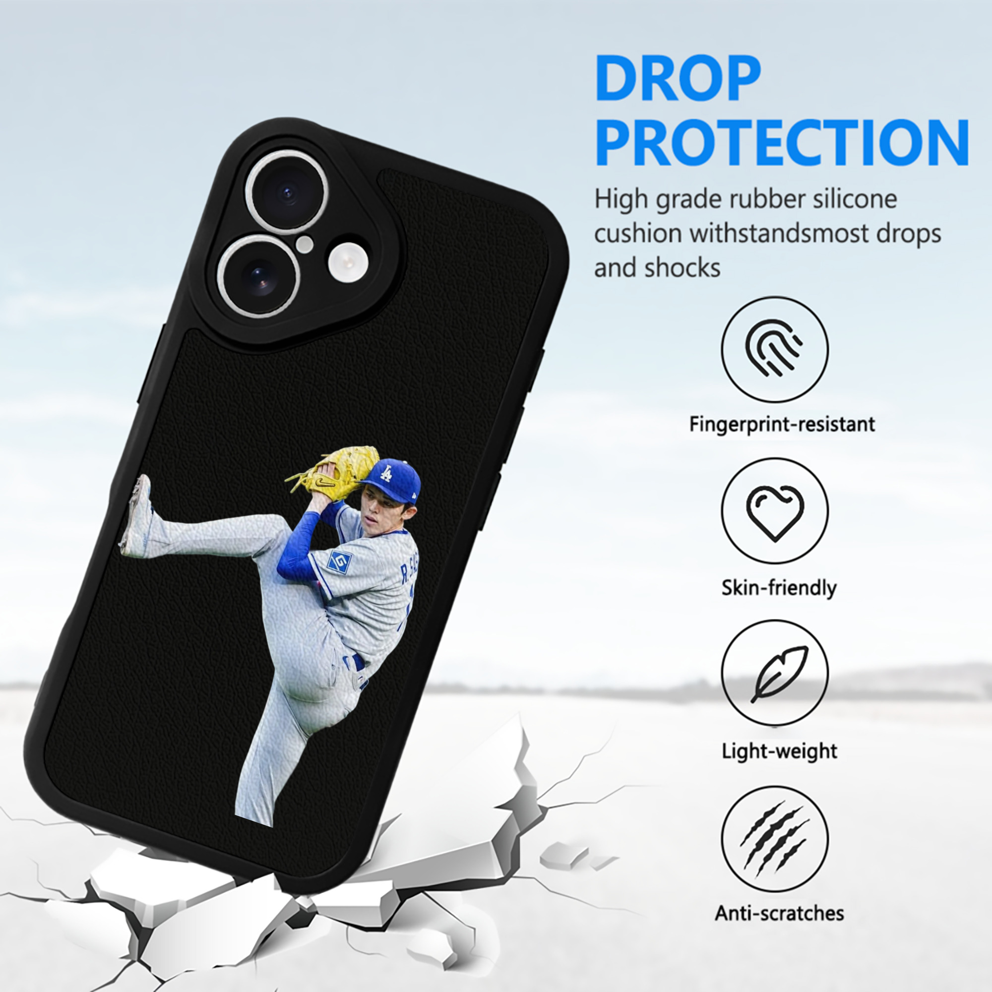  IPhone 16 Silicone Leather Case – UV Print, Lambskin Texture – Perfect Fit, Wireless Charging Compatible, Scratch Resistant, Precise Cutouts – Stylish Protection For IPhone 16