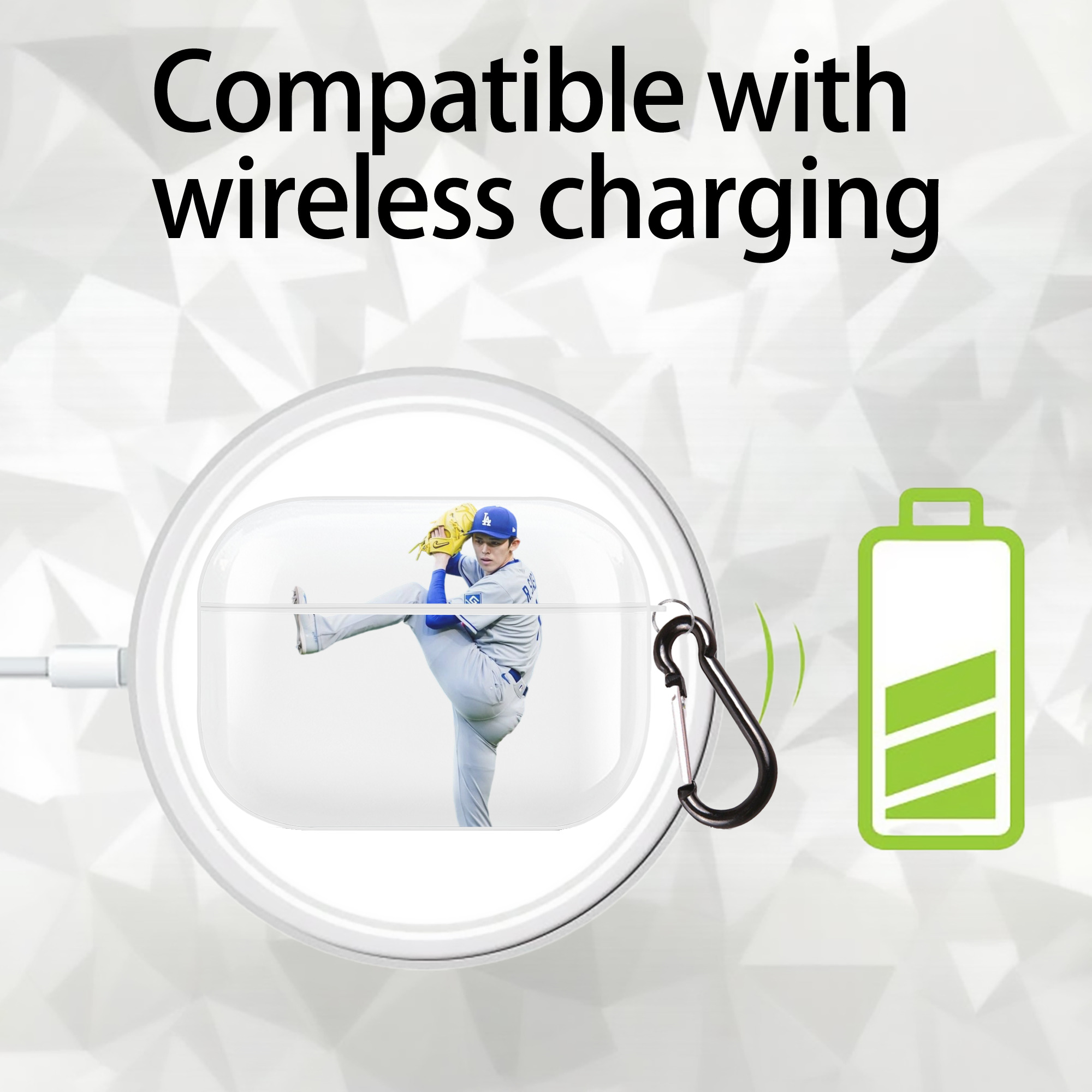  AirPods Pro Hard Case White With Keychain, Durable Flexible PC, Precise Cutouts, Anti-Fingerprint, Yellowing & Scratch Resistant, Full Protection, Washable