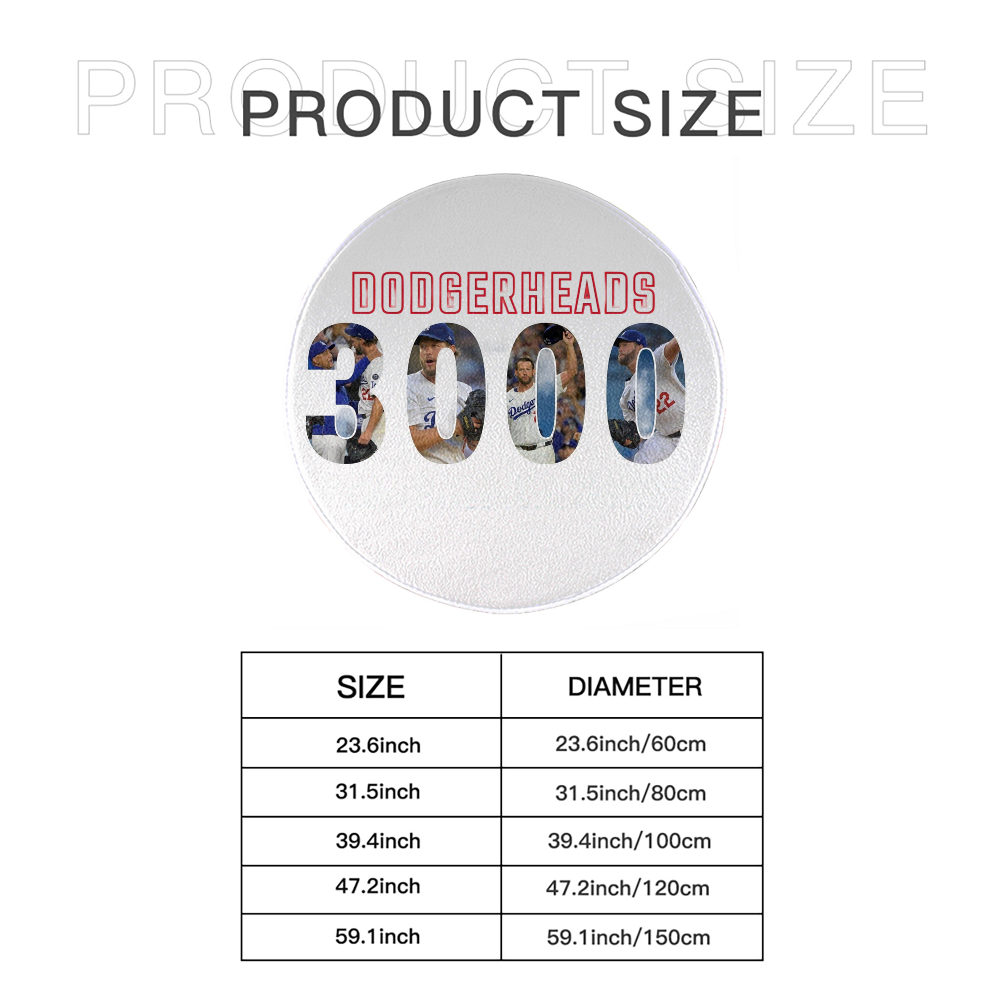 Clayton Kershaw 10 Round Floor Mat – Soft Flannel & High-Density Sponge Core – Non-Slip Dot Backing – Durable Stitched Edges – Quick-Dry & Breathable – Perfect For Home, Bathroom & Living Room