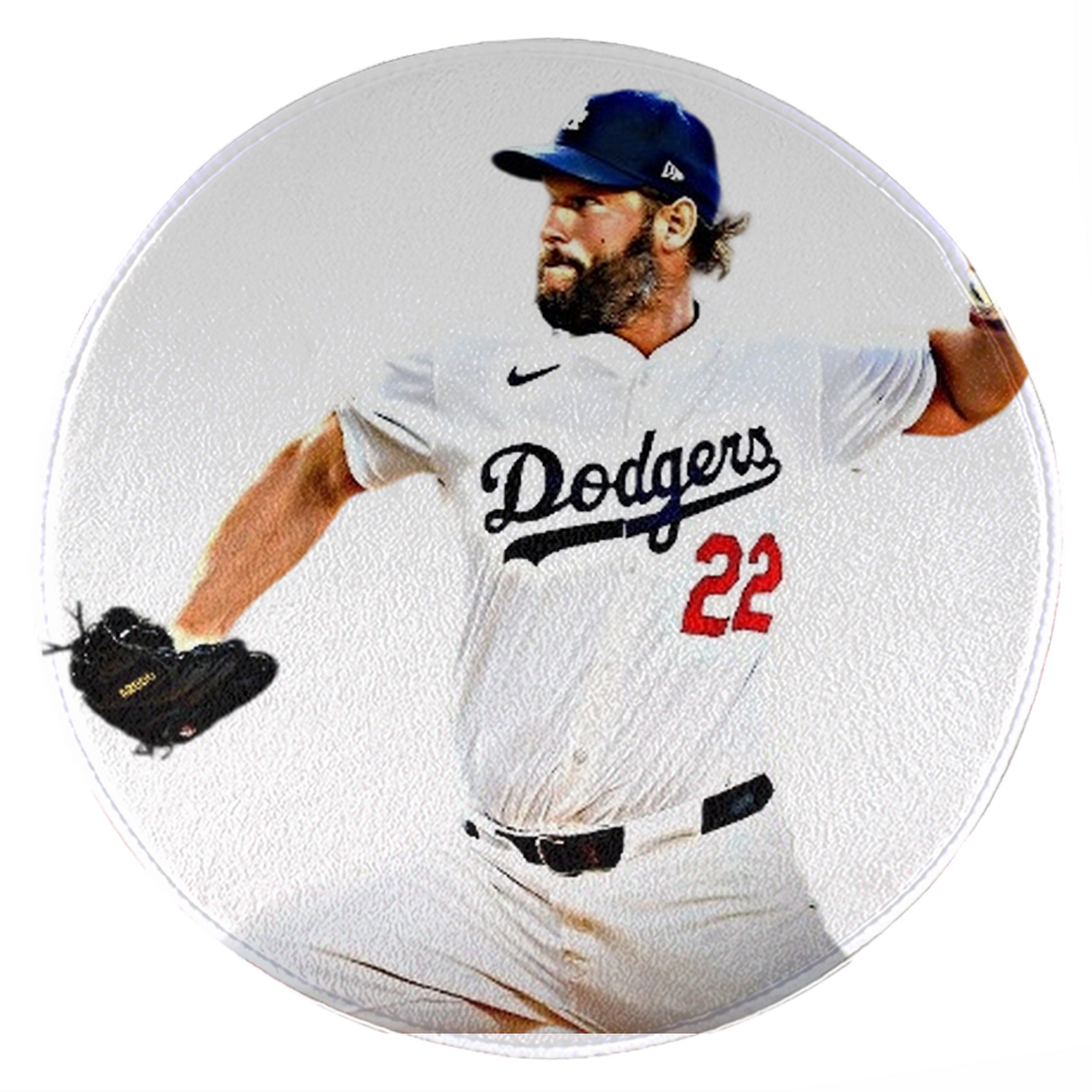 Clayton Kershaw  9 Round Floor Mat – Soft Flannel & High-Density Sponge Core – Non-Slip Dot Backing – Durable Stitched Edges – Quick-Dry & Breathable – Perfect For Home, Bathroom & Living Room