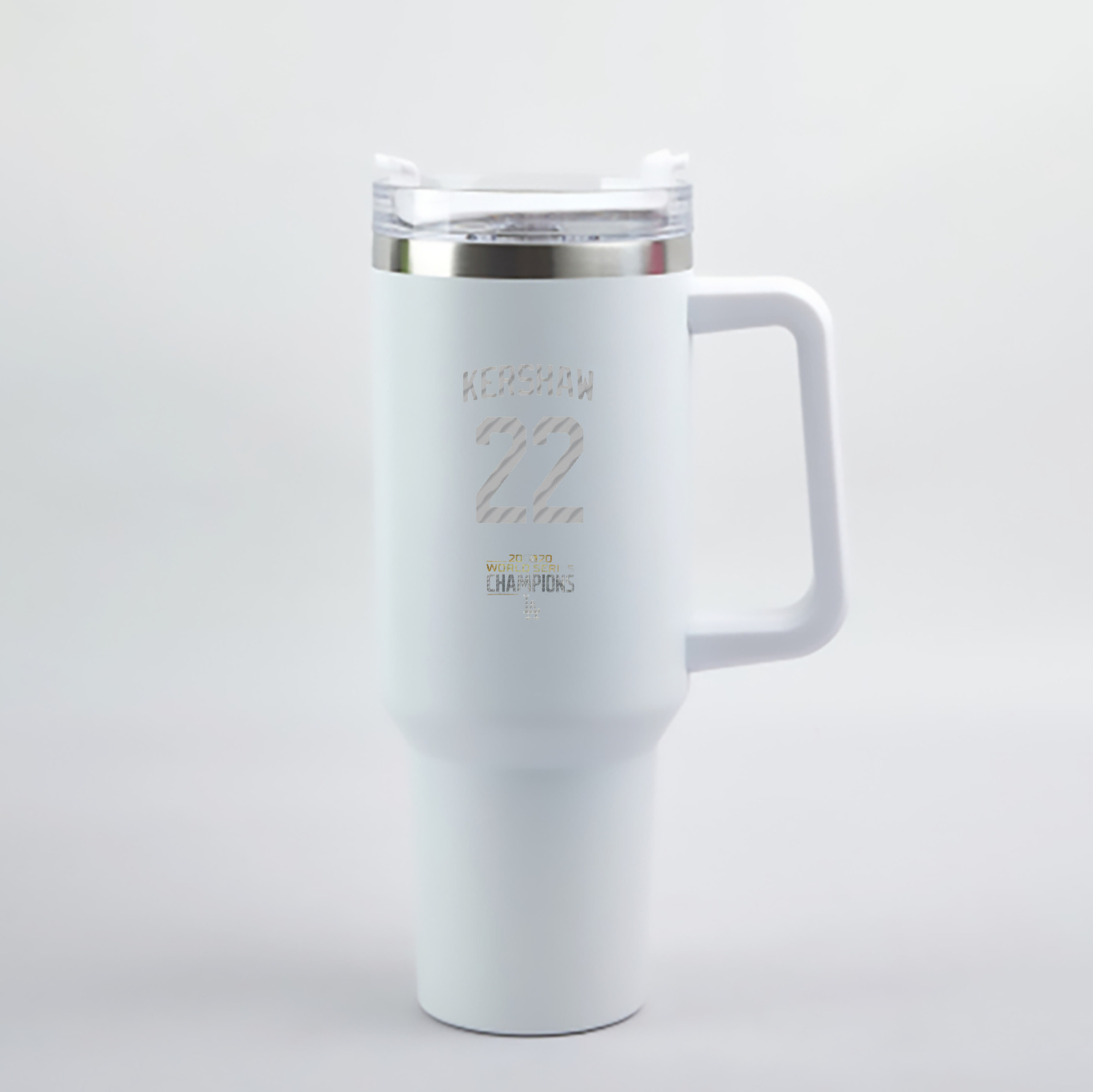 Clayton Kershaw 8 40oz Handle Car Cup With Crystal Sticker Design – Durable Stainless Steel Travel Mug With Reusable Straw – Double Wall Insulated