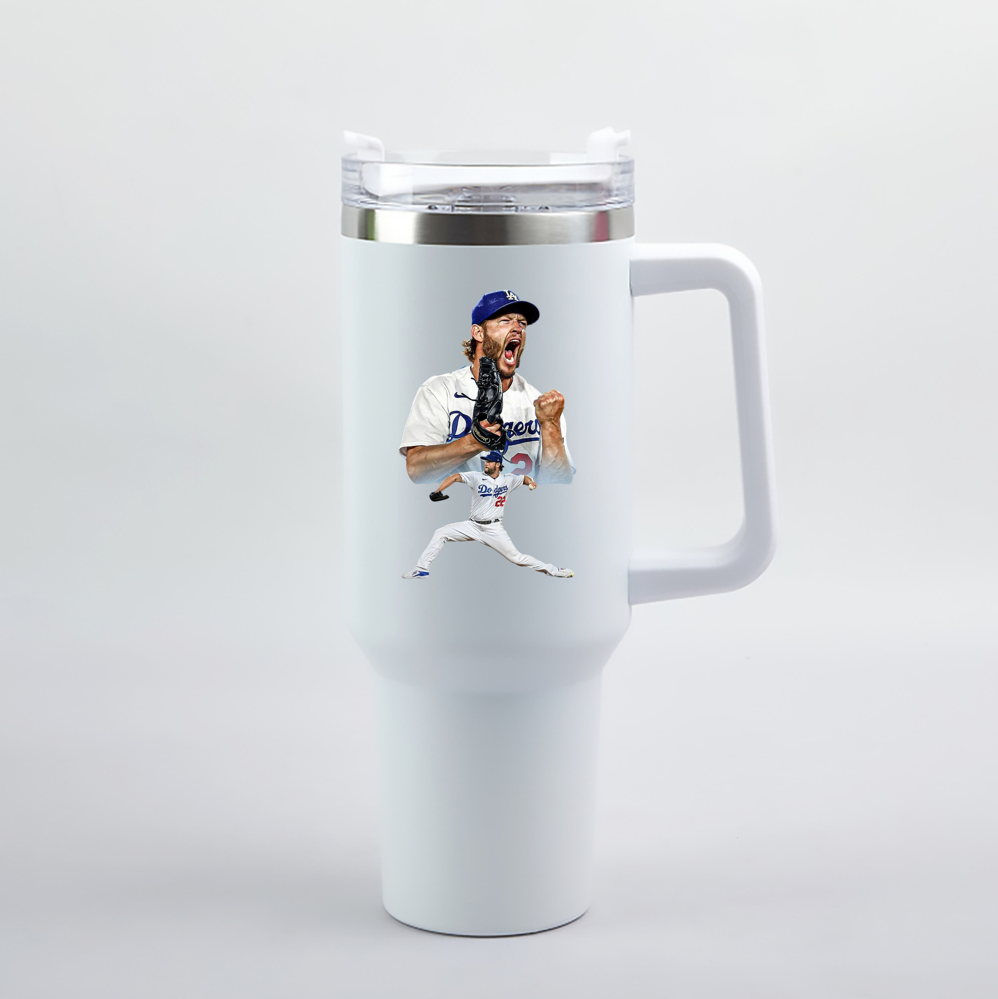Clayton Kershaw 2 40oz Handle Car Tumbler – Durable Stainless Steel Travel Mug With UV Print – Double Wall Insulated, Fits Most Car Cup Holders