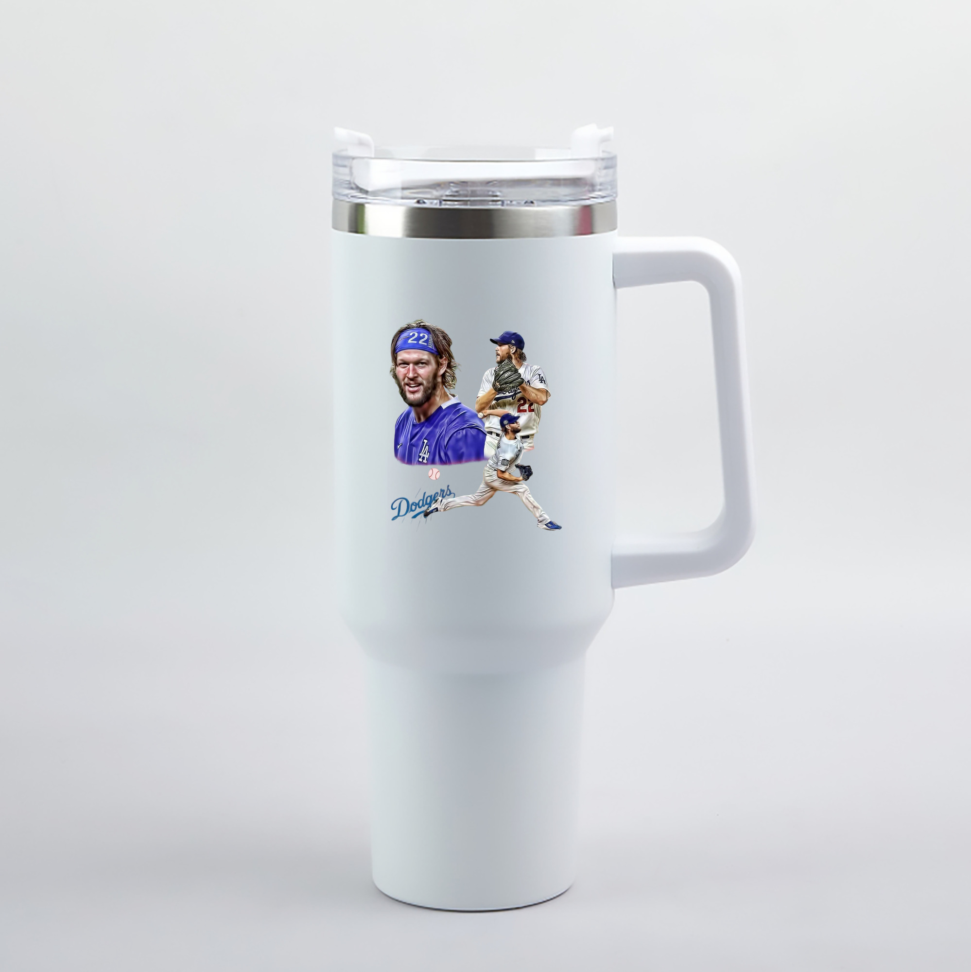 Clayton Kershaw 6 40oz Handle Car Tumbler – Durable Stainless Steel Travel Mug With UV Print – Double Wall Insulated, Fits Most Car Cup Holders