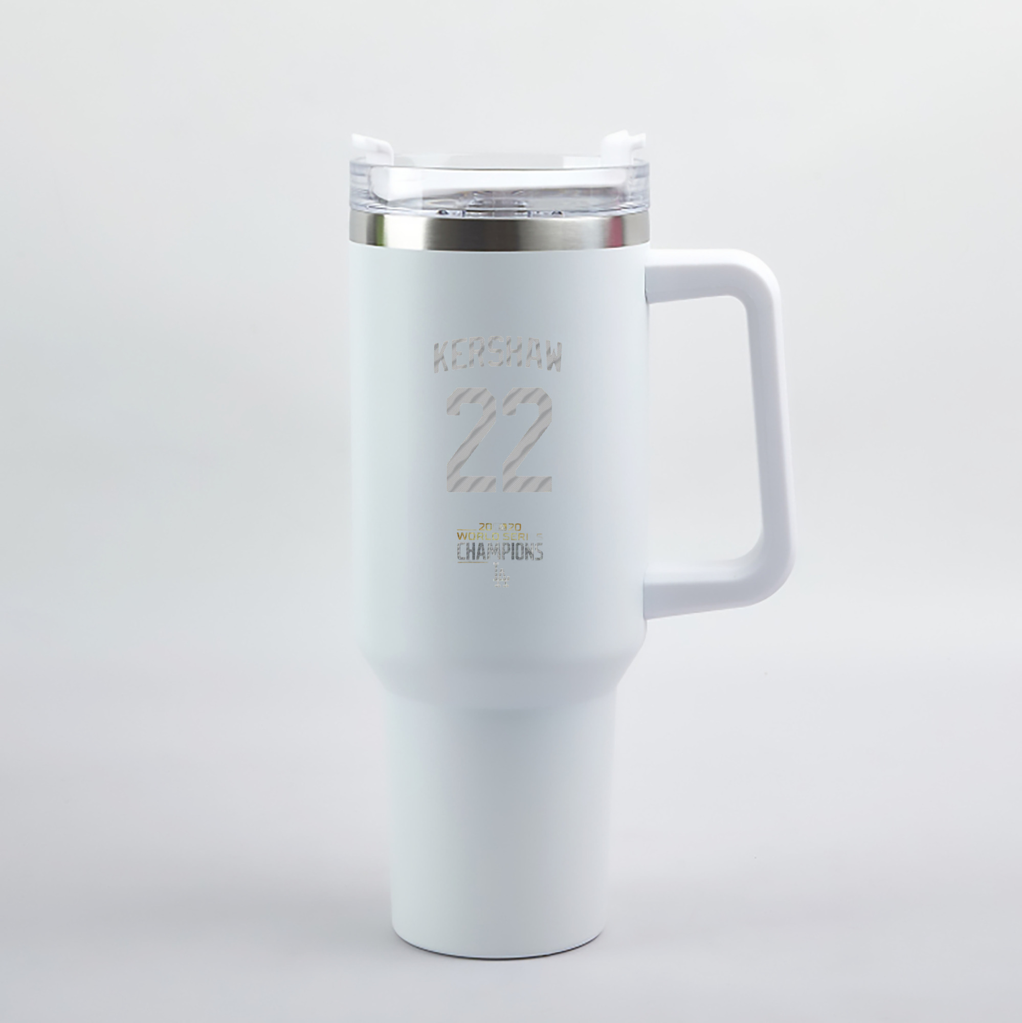 Clayton Kershaw 8 40oz Handle Car Tumbler – Durable Stainless Steel Travel Mug With UV Print – Double Wall Insulated, Fits Most Car Cup Holders