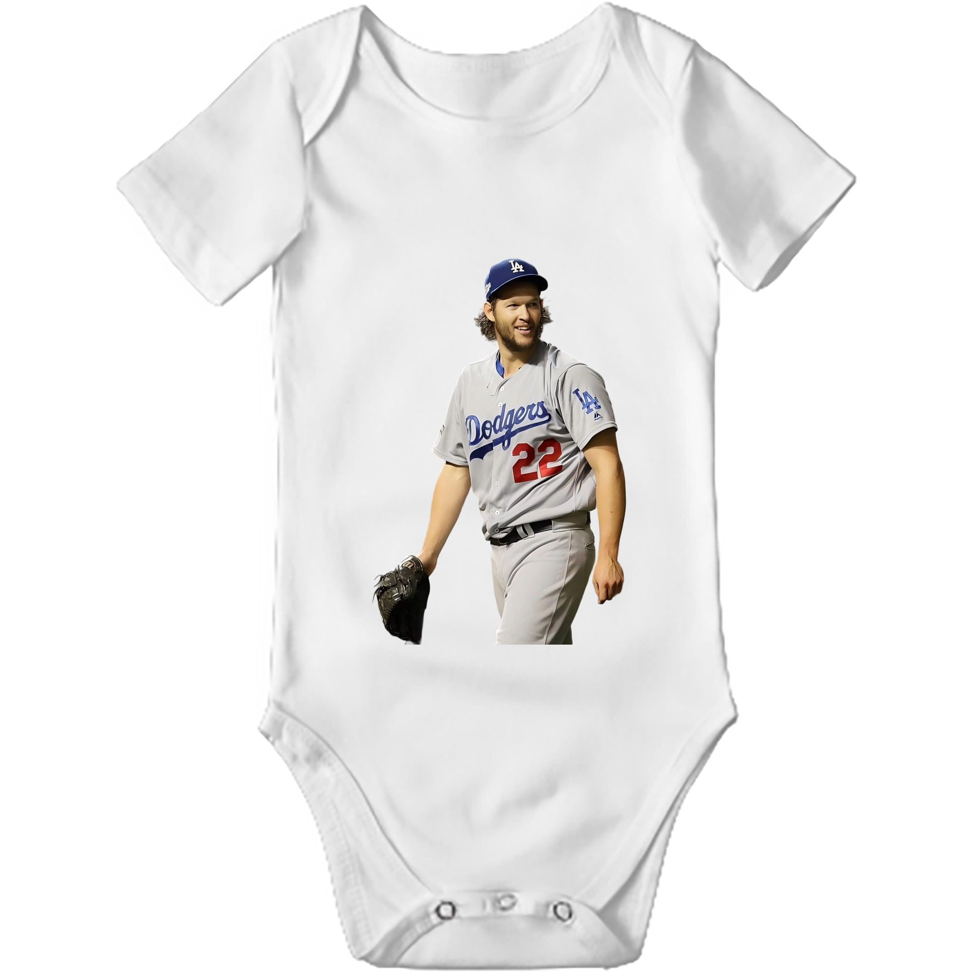 Clayton Kershaw 5 Baby Short Sleeve Romper – 100% Cotton Soft & Breathable Digital Print Onesie With Easy Snap Closure And Envelope Shoulder – Comfortable For Daily Wear & Travel