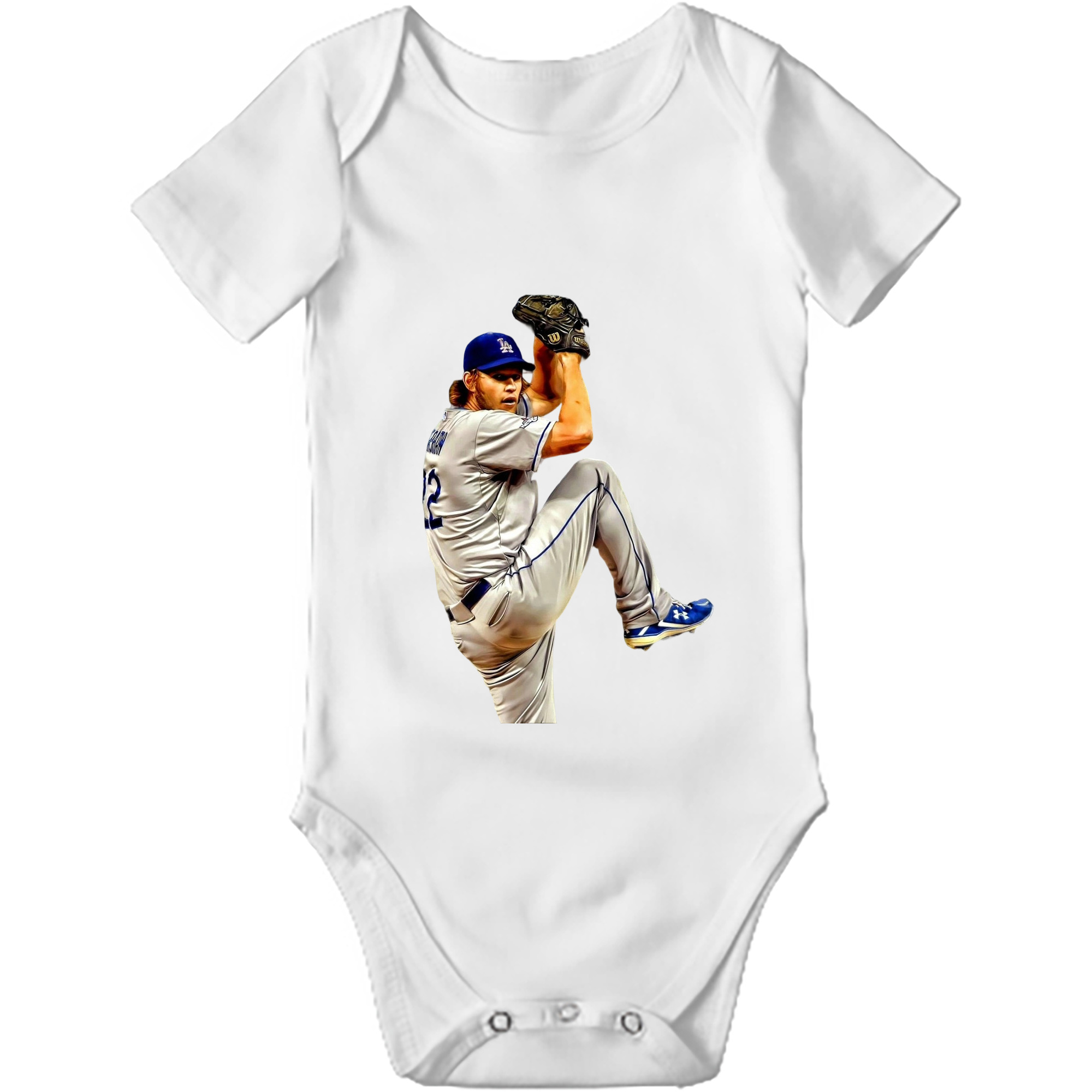 Clayton Kershaw 11 Baby Short Sleeve Romper – 100% Cotton Soft & Breathable Digital Print Onesie With Easy Snap Closure And Envelope Shoulder – Comfortable For Daily Wear & Travel