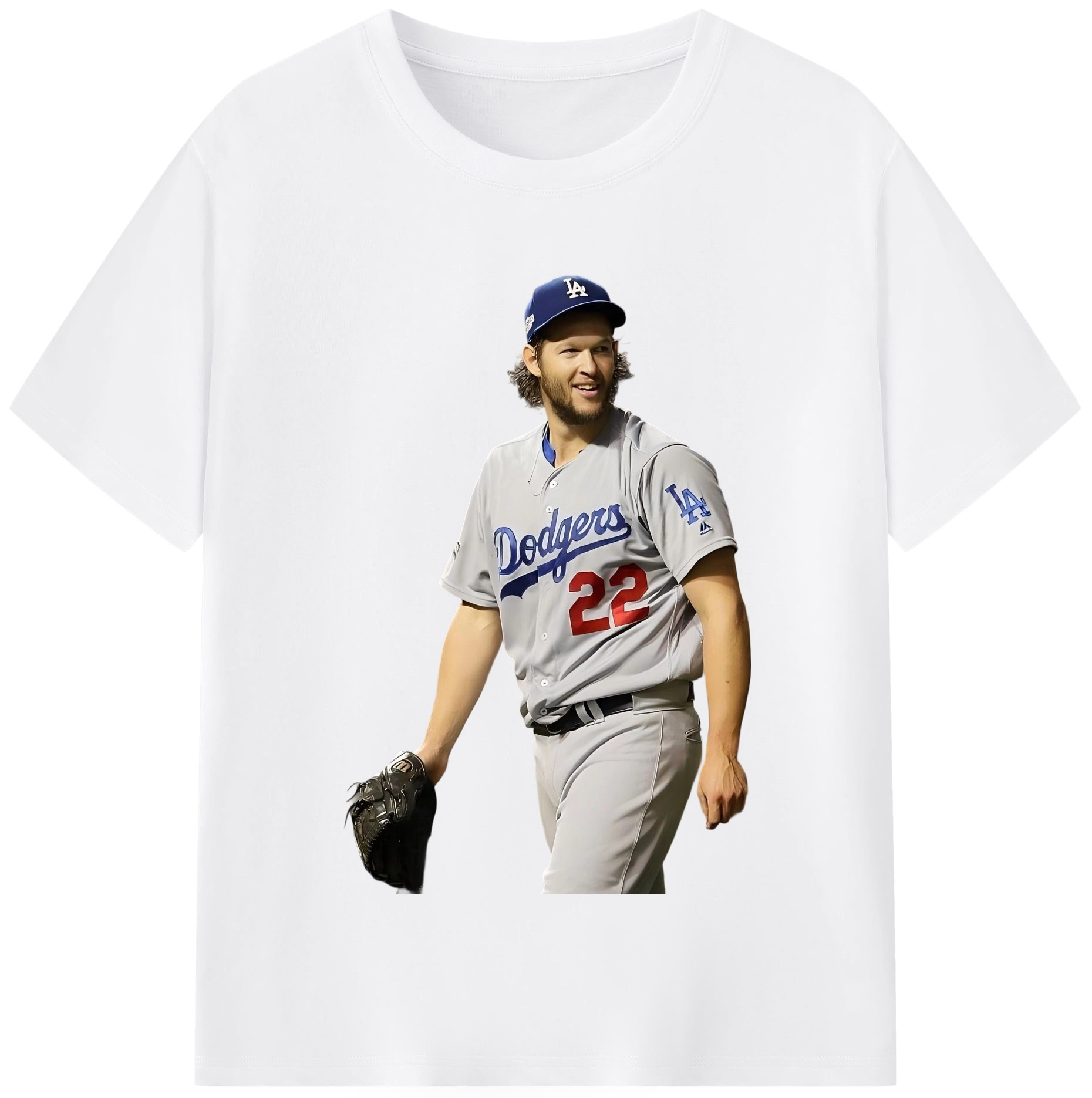 Clayton Kershaw 5 Combed Cotton T-Shirt 180g With Front Heat Transfer Print – Soft, Lightweight, Fitted Design – Stylish Casual Wear For Sports & Everyday Use