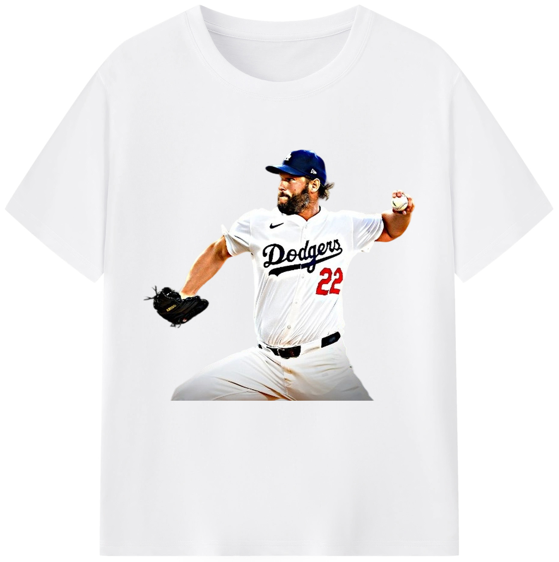 Clayton Kershaw  9 Combed Cotton T-Shirt 180g With Front Heat Transfer Print – Soft, Lightweight, Fitted Design – Stylish Casual Wear For Sports & Everyday Use