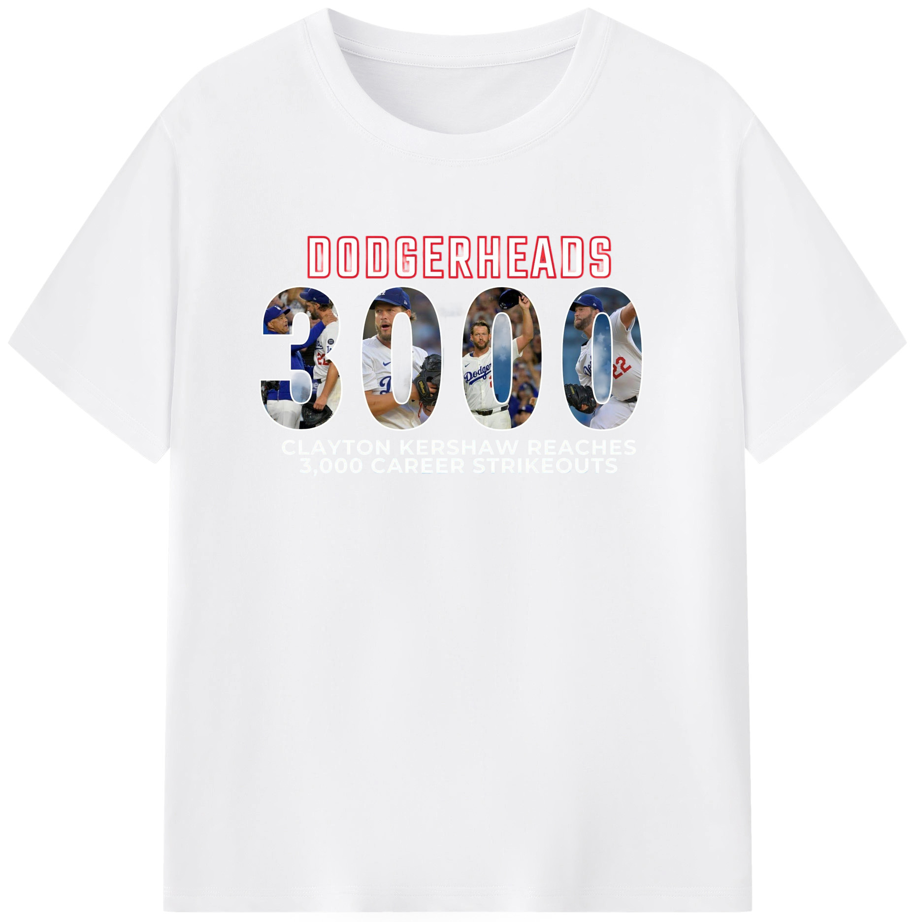 Clayton Kershaw 10 Combed Cotton T-Shirt 180g With Front Heat Transfer Print – Soft, Lightweight, Fitted Design – Stylish Casual Wear For Sports & Everyday Use