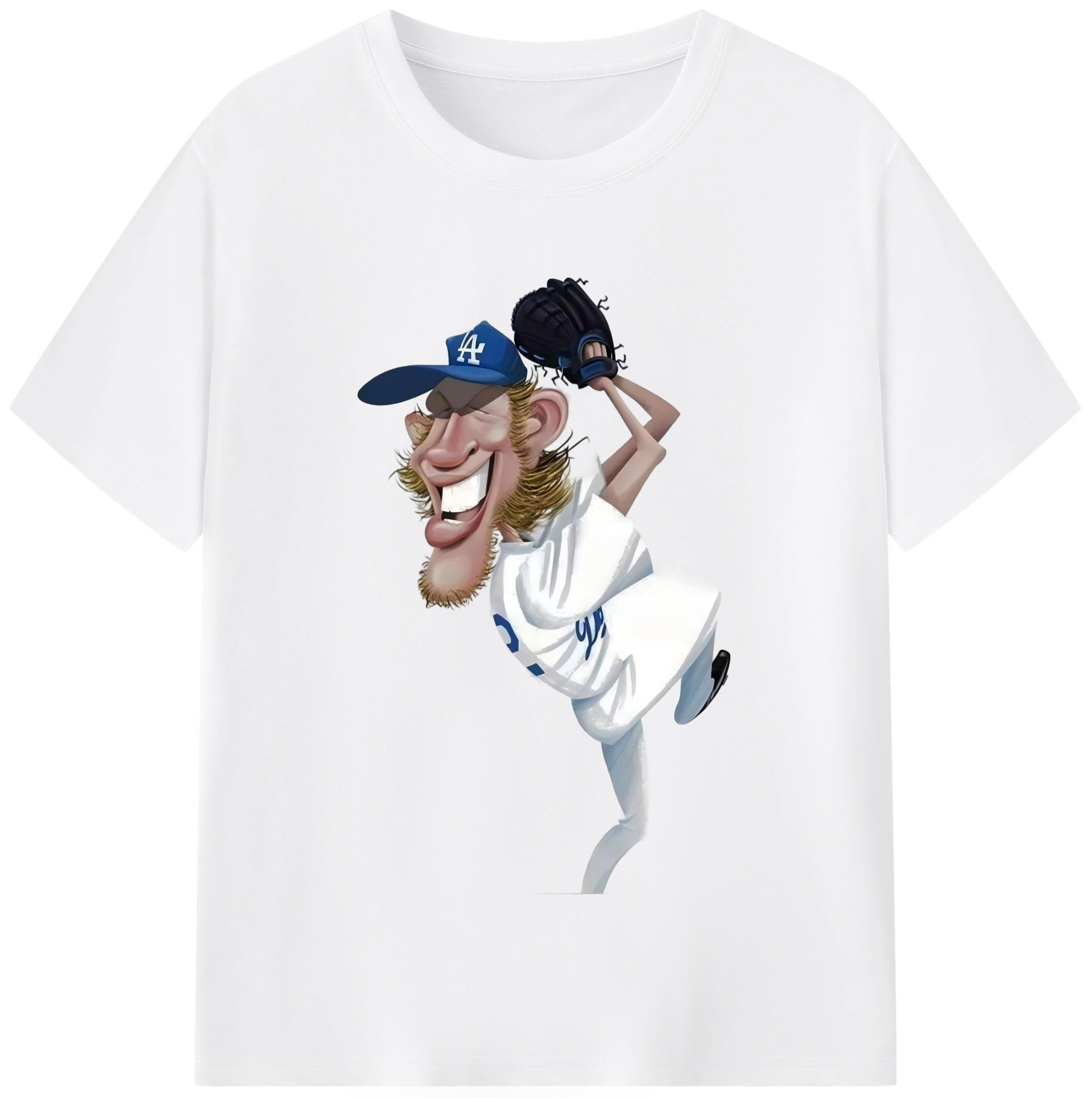 Clayton Kershaw  12 Combed Cotton T-Shirt 180g With Front Heat Transfer Print – Soft, Lightweight, Fitted Design – Stylish Casual Wear For Sports & Everyday Use