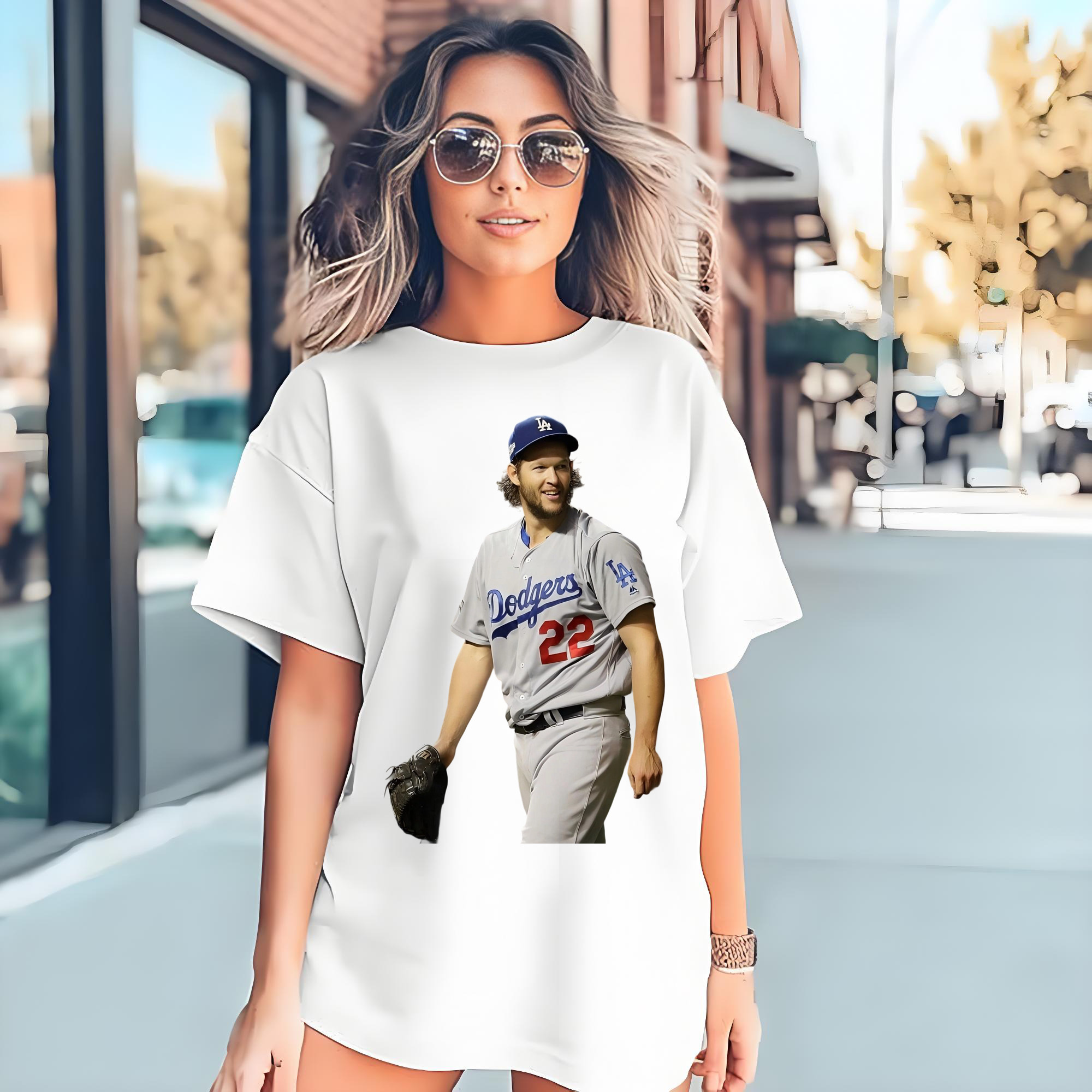 Clayton Kershaw 5 Combed Cotton T-Shirt 180g With Front Heat Transfer Print – Soft, Lightweight, Fitted Design – Stylish Casual Wear For Sports & Everyday Use