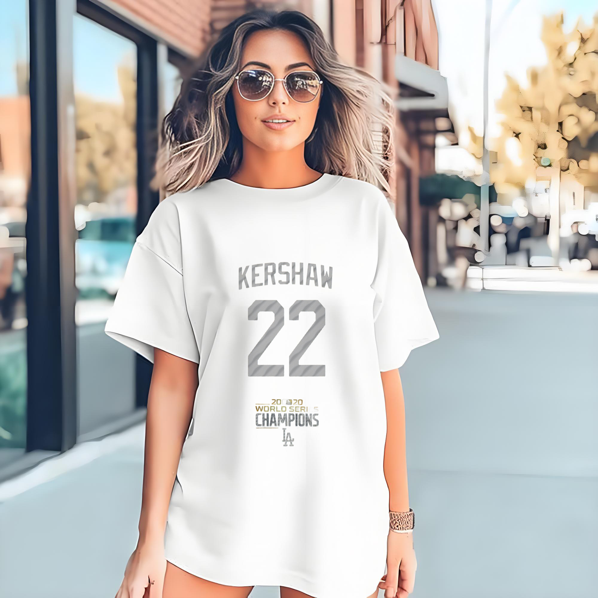 Clayton Kershaw 8 Combed Cotton T-Shirt 180g With Front Heat Transfer Print – Soft, Lightweight, Fitted Design – Stylish Casual Wear For Sports & Everyday Use