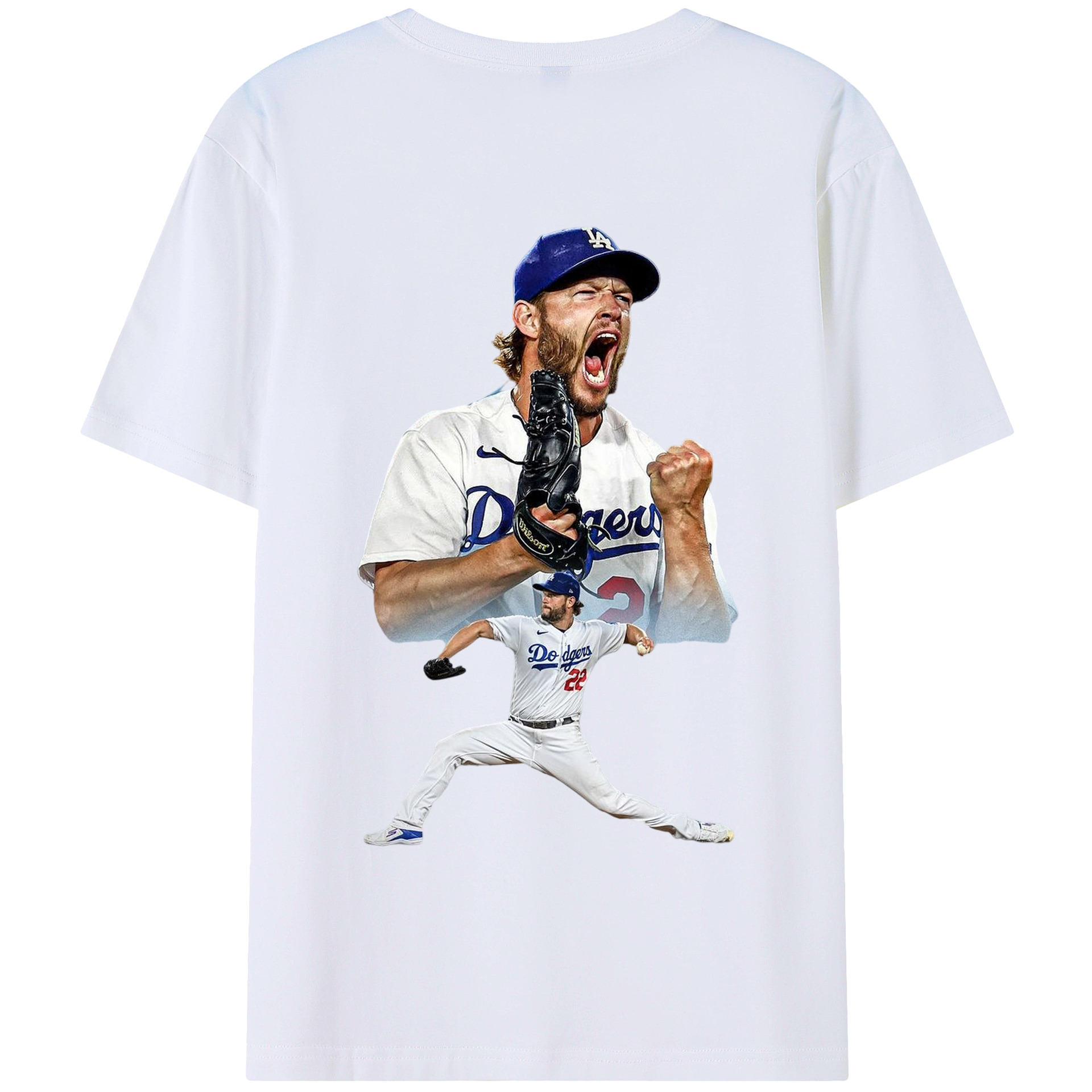 Clayton Kershaw 2 180g Combed Cotton T-Shirt With Back Heat Transfer Print – Soft, Lightweight, Fitted Design – Stylish Casual Wear For Sports & Everyday Use