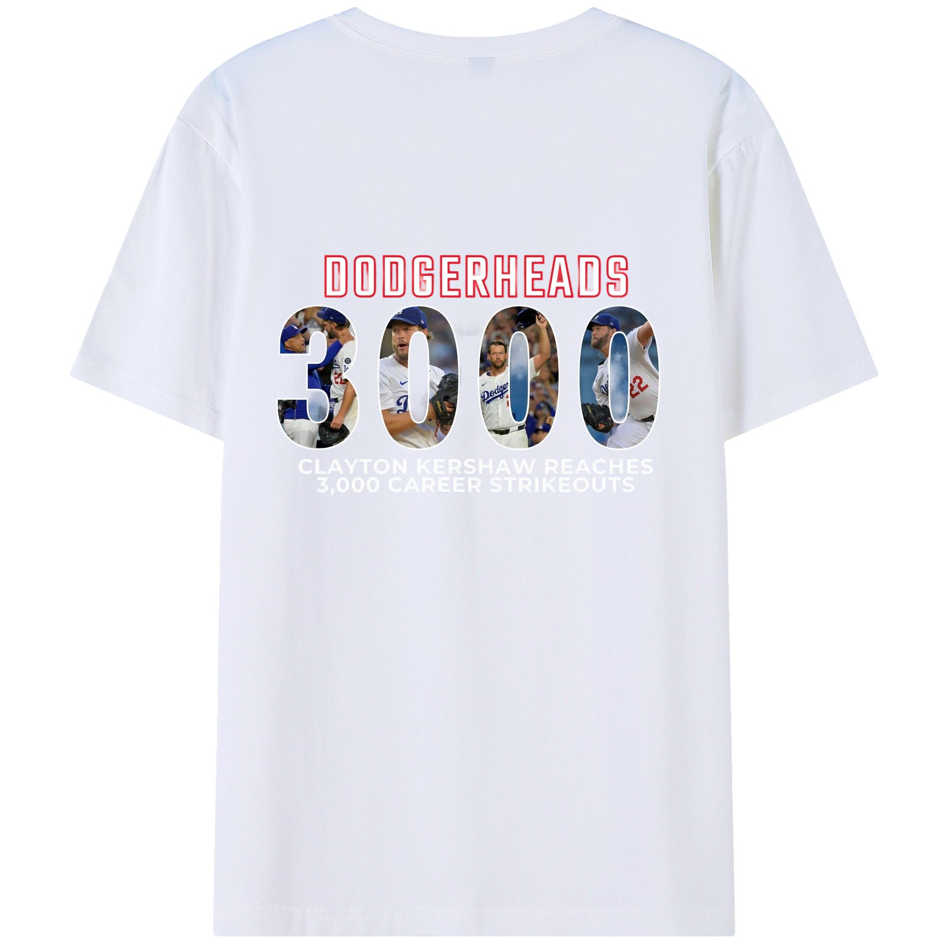 Clayton Kershaw 10 180g Combed Cotton T-Shirt With Back Heat Transfer Print – Soft, Lightweight, Fitted Design – Stylish Casual Wear For Sports & Everyday Use