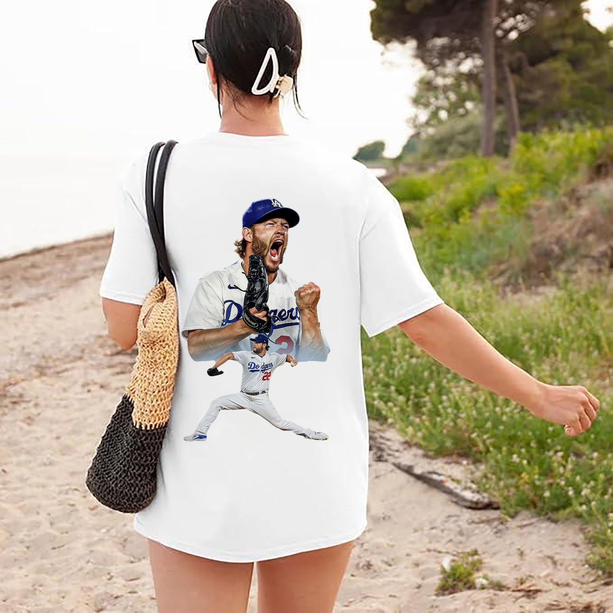 Clayton Kershaw 2 180g Combed Cotton T-Shirt With Back Heat Transfer Print – Soft, Lightweight, Fitted Design – Stylish Casual Wear For Sports & Everyday Use