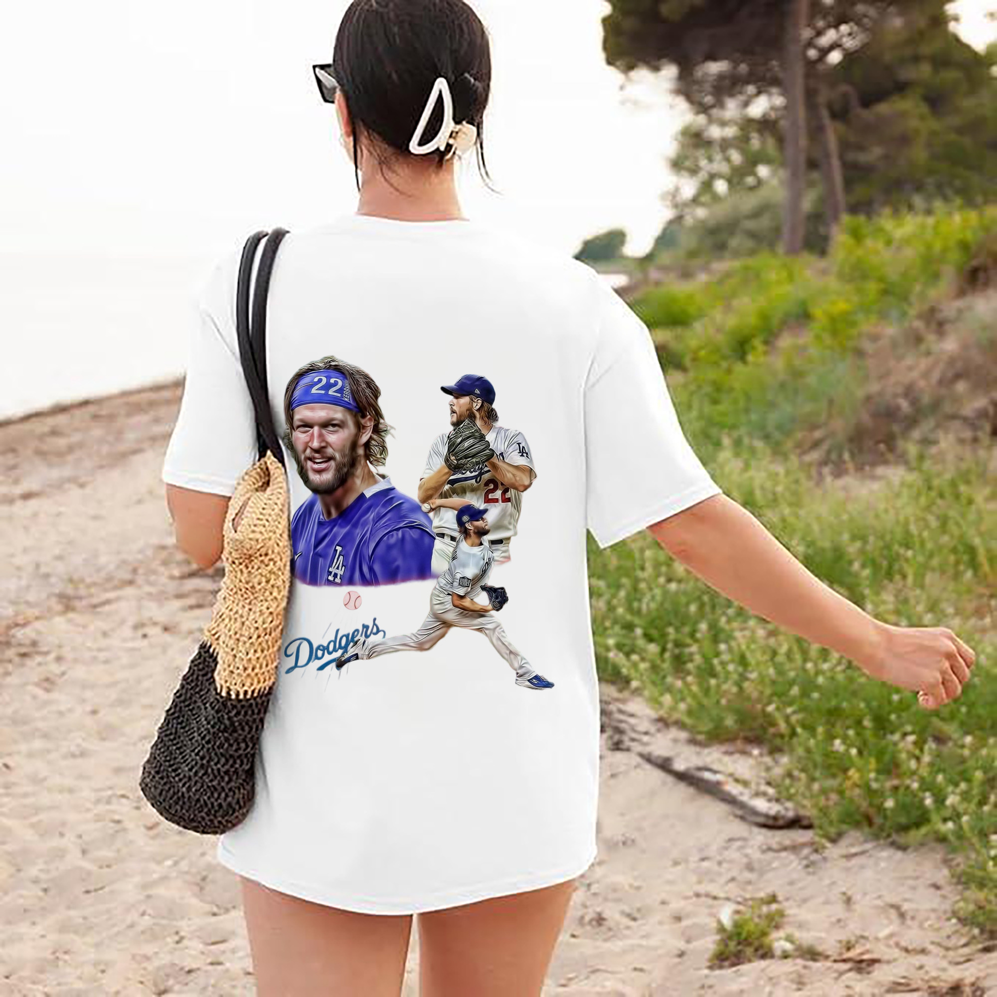 Clayton Kershaw 6 180g Combed Cotton T-Shirt With Back Heat Transfer Print – Soft, Lightweight, Fitted Design – Stylish Casual Wear For Sports & Everyday Use