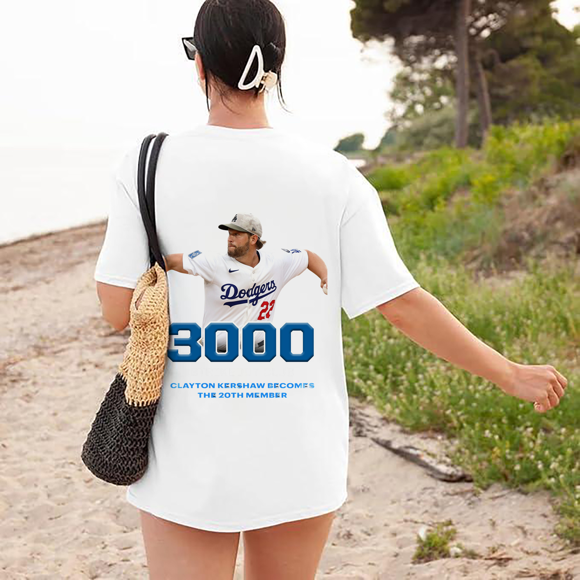 Clayton Kershaw 7 180g Combed Cotton T-Shirt With Back Heat Transfer Print – Soft, Lightweight, Fitted Design – Stylish Casual Wear For Sports & Everyday Use