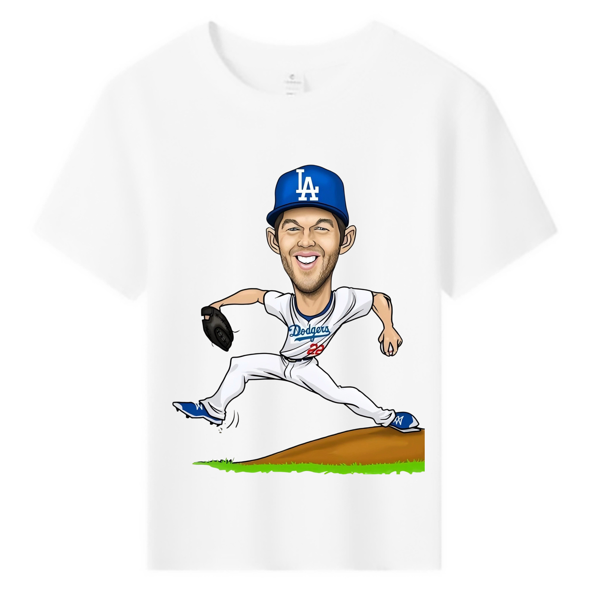 Clayton Kershaw  1 Combed Cotton Kids T-Shirt 180g With Front Heat Transfer Print – Soft, Lightweight, Side-Seamed Design – Stylish And Comfortable Casual Wear For Everyday Activities