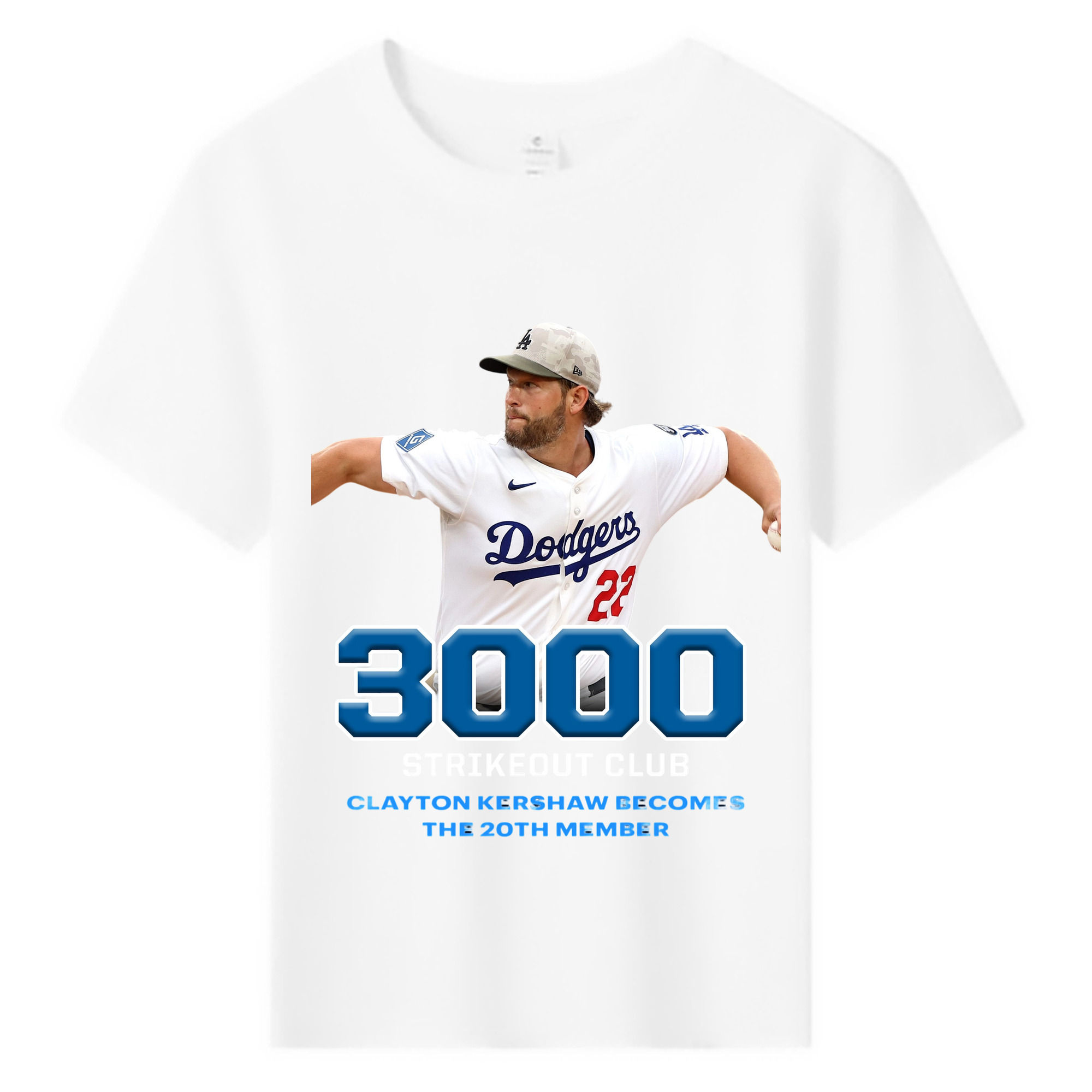 Clayton Kershaw 7 Combed Cotton Kids T-Shirt 180g With Front Heat Transfer Print – Soft, Lightweight, Side-Seamed Design – Stylish And Comfortable Casual Wear For Everyday Activities